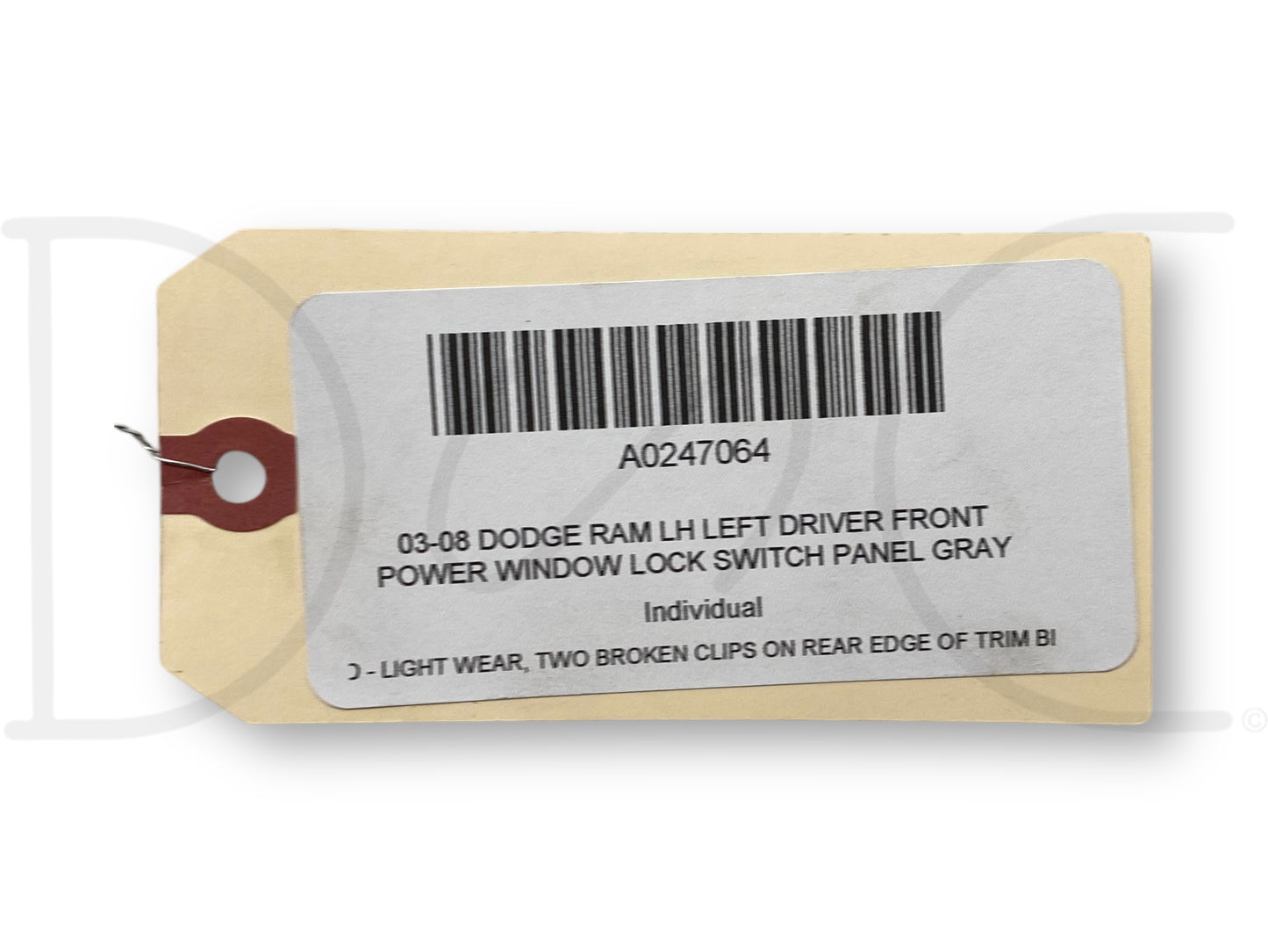 03-08 Dodge Ram LH Left Driver Front Power Window Lock Switch Panel Gray *Blem*