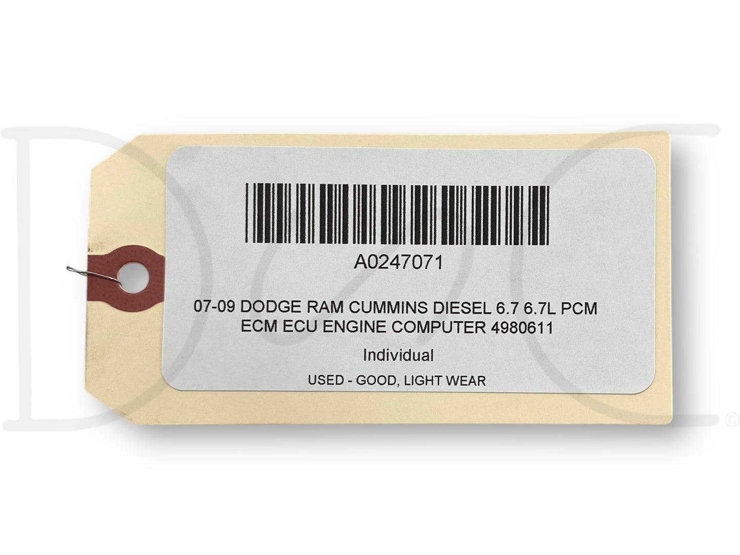 07-09 Dodge Ram Cummins Diesel 6.7 6.7L PCM ECM ECU Engine Computer 4980611