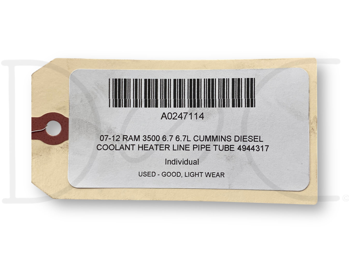 07-12 Ram 3500 6.7 6.7L Cummins Diesel Coolant Heater Line Pipe Tube 4944317