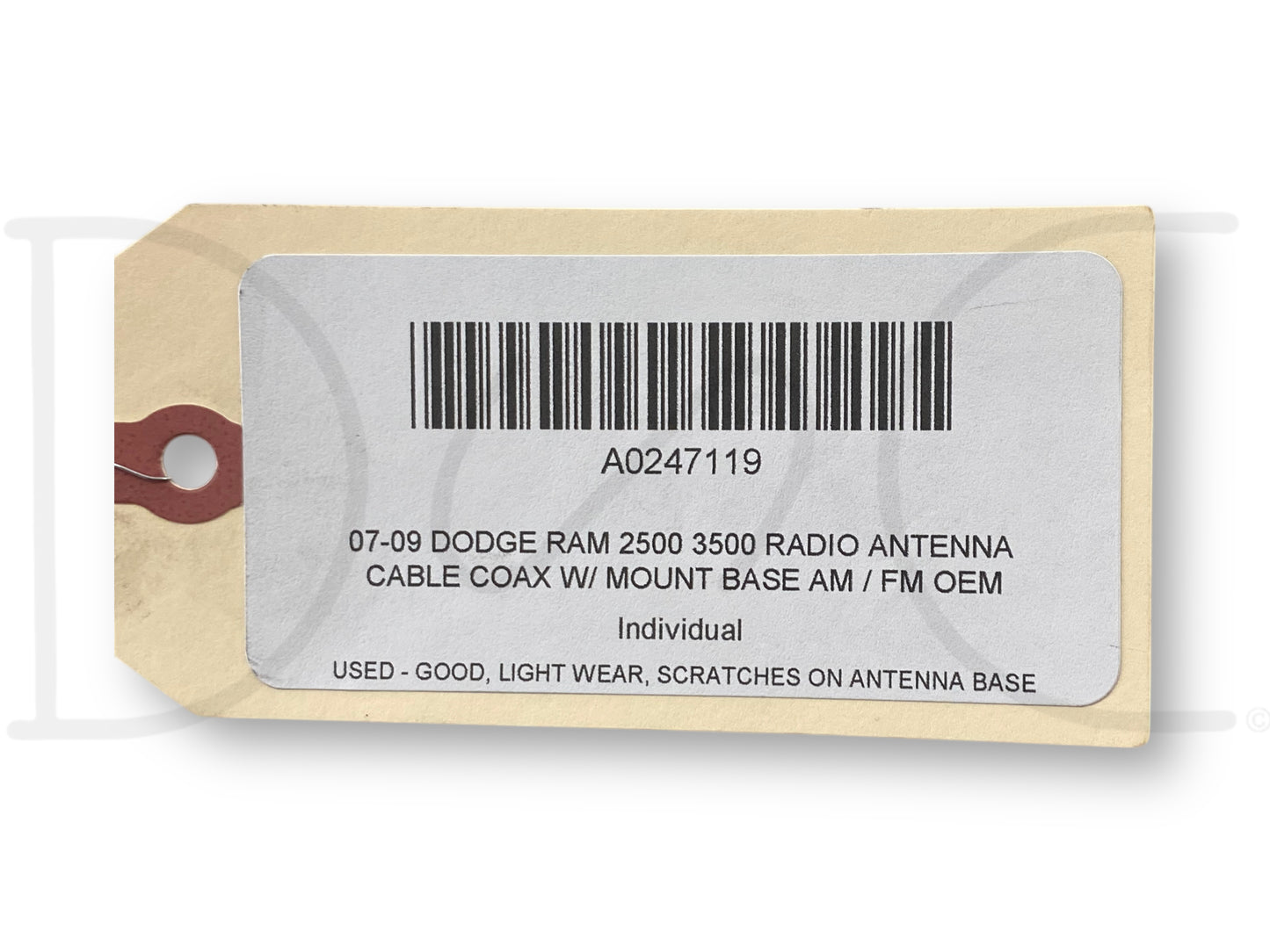 07-09 Dodge Ram 2500 3500 Radio Antenna Cable Coax W/ Mount Base AM / FM OEM