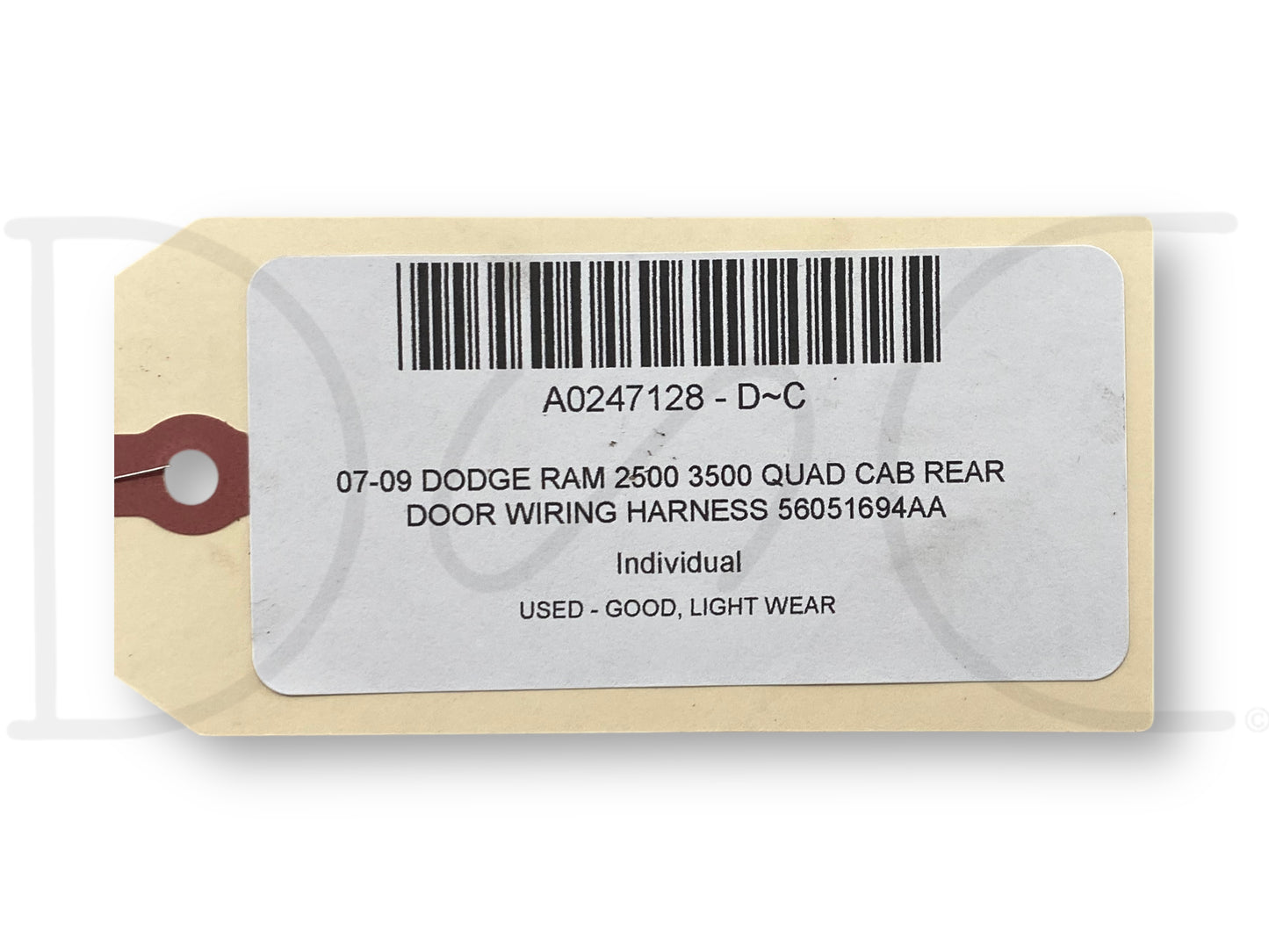 07-09 Dodge Ram 2500 3500 Quad Cab Rear Door Wiring Harness 56051694Aa