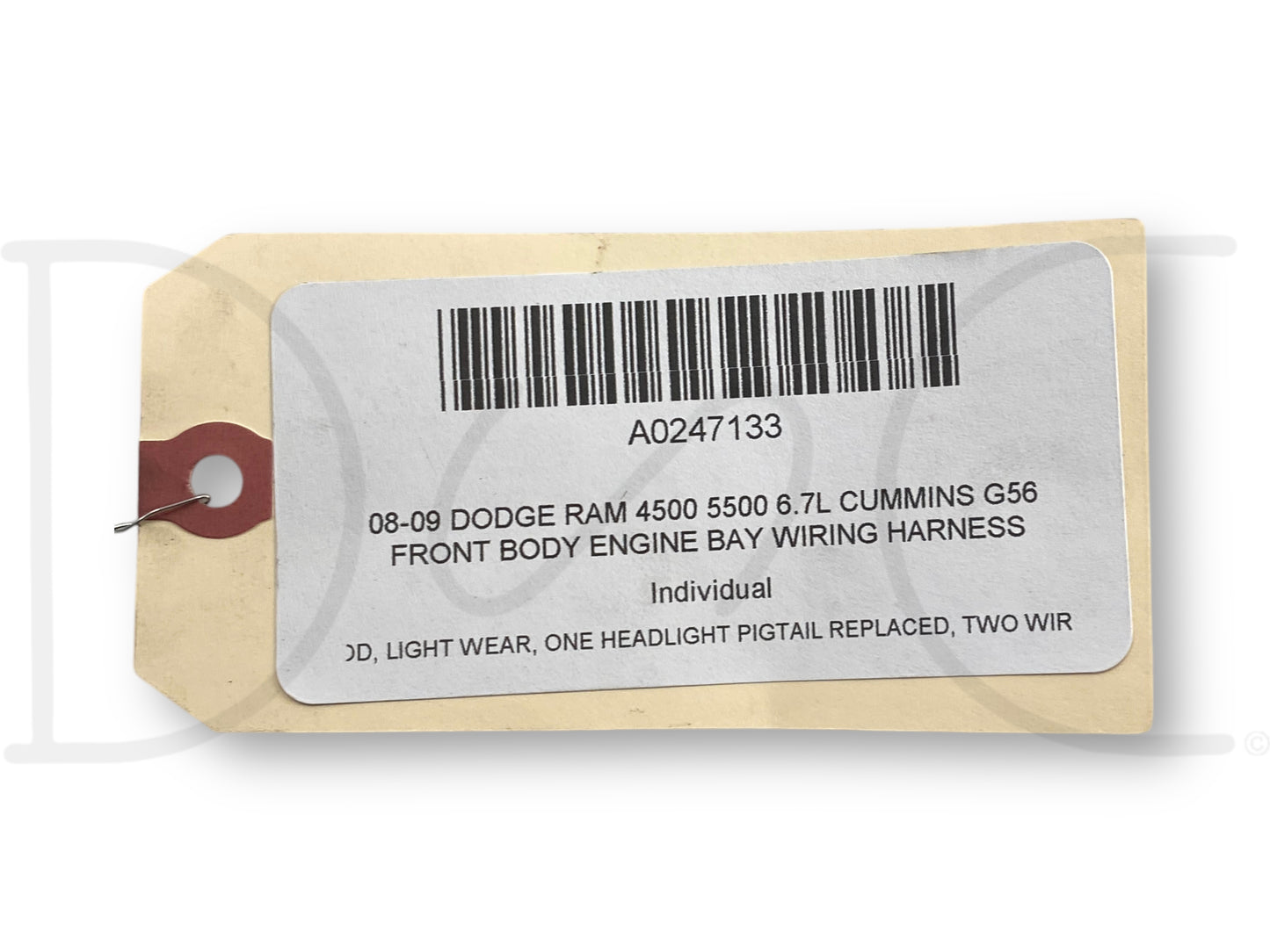 08-09 Dodge Ram 4500 5500 6.7L Cummins G56 Front Body Engine Bay Wiring Harness