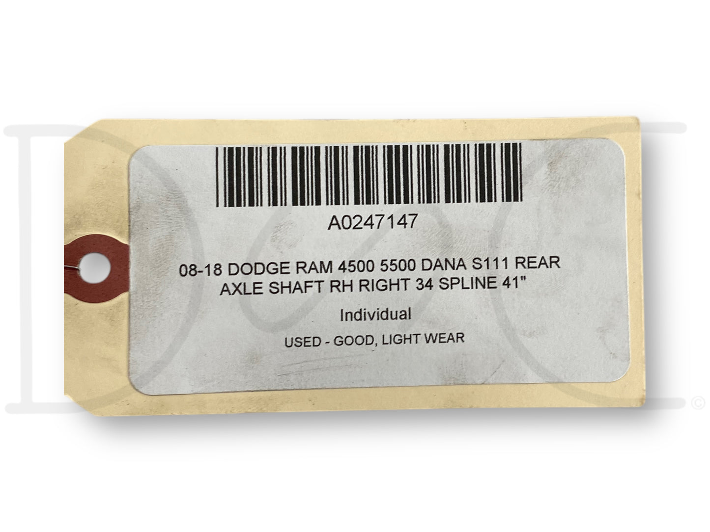 08-18 Dodge Ram 4500 5500 DANA S111 Rear Axle Shaft RH Right 34 Spline 41"