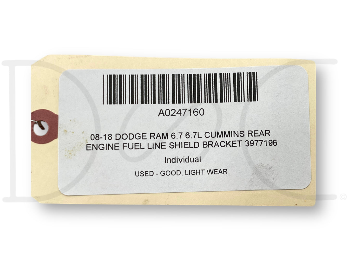08-18 Dodge Ram 6.7 6.7L Cummins Rear Engine Fuel Line Shield Bracket 3977196