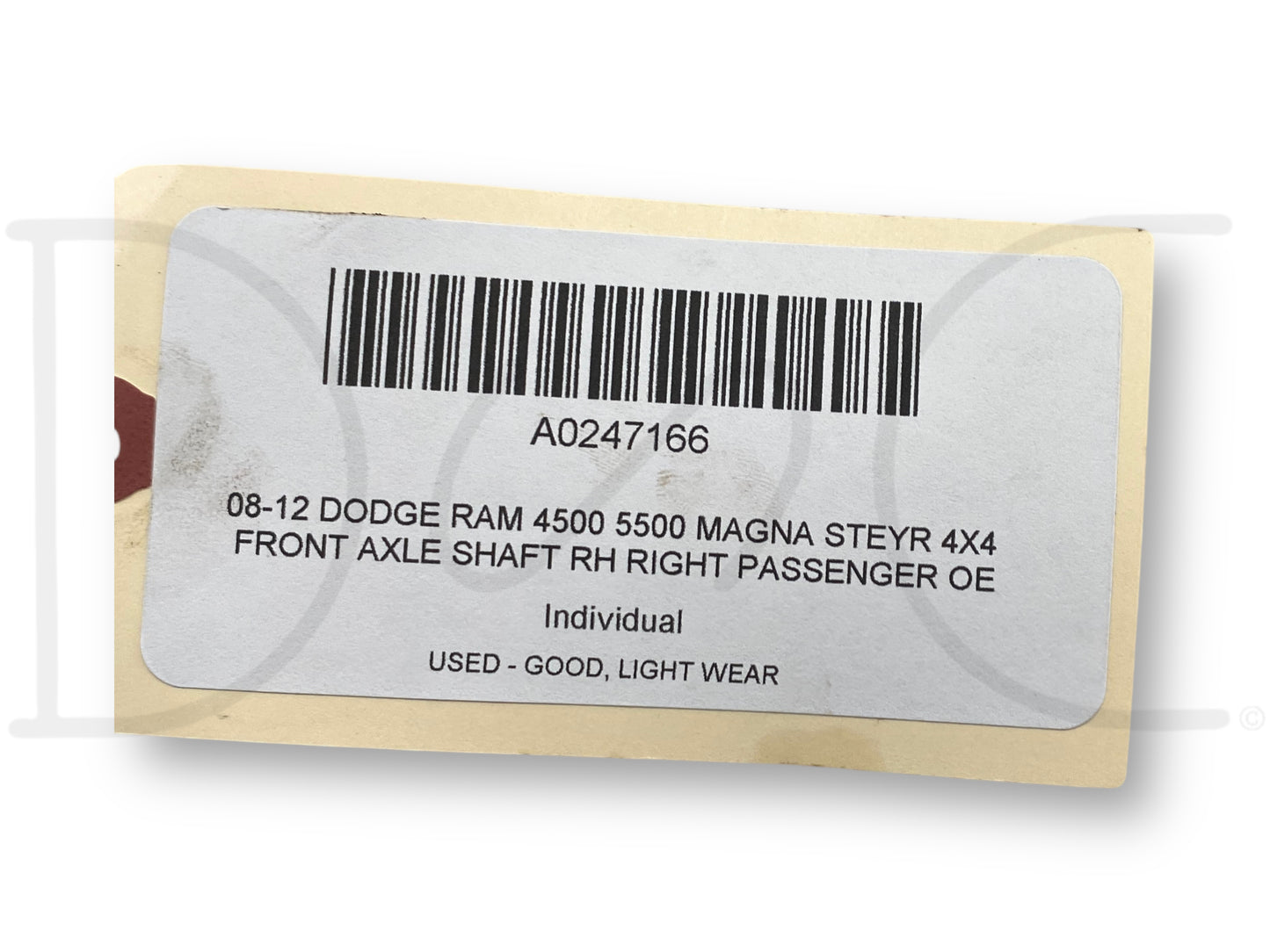 08-12 Dodge Ram 4500 5500 Magna Steyr 4X4 Front Axle Shaft RH Right Passenger OE