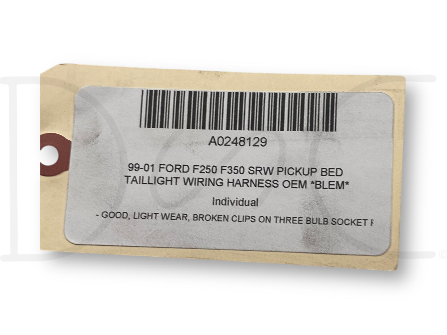 99-01 Ford F250 F350 SRW Pickup Bed Taillight Wiring Harness OEM *Blem*