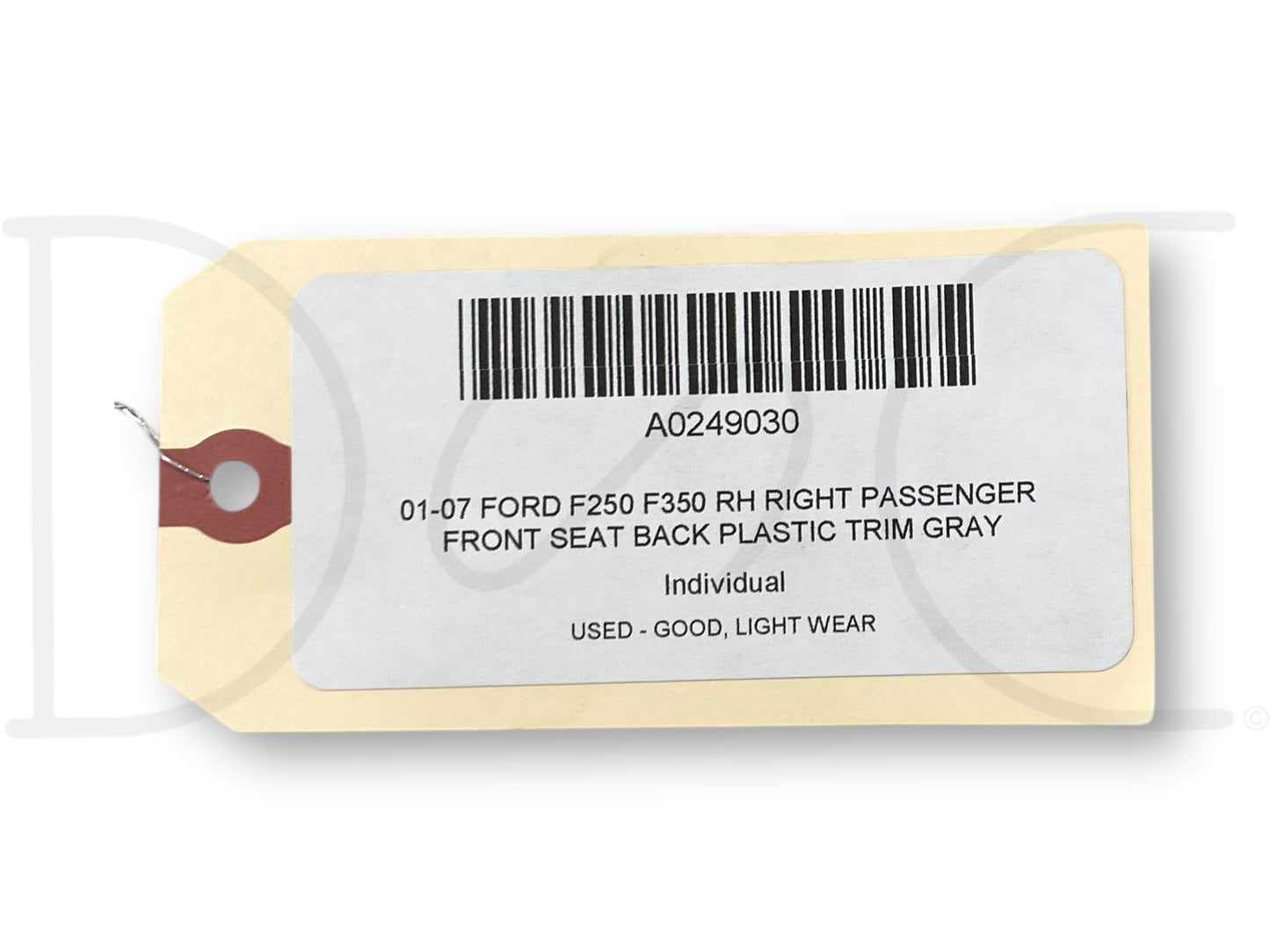 01-07 Ford F250 F350 RH Right Passenger Front Seat Back Plastic Trim Gray