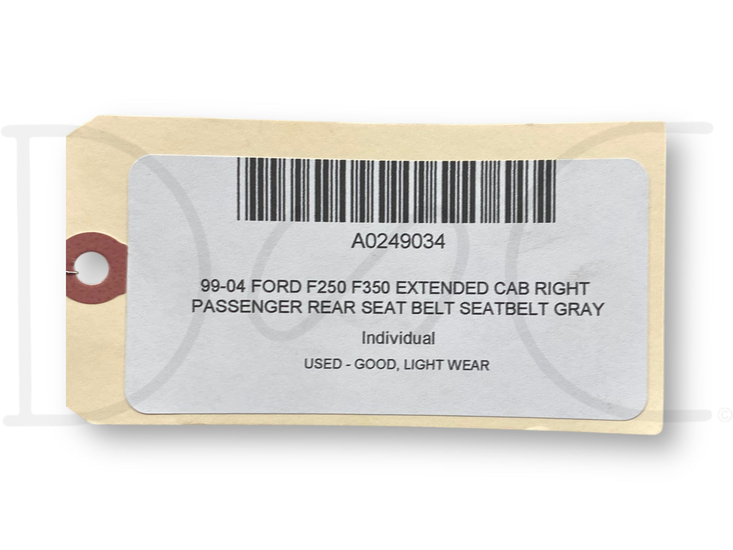 99-04 Ford F250 F350 Extended Cab Right Passenger Rear Seat Belt Seatbelt Gray