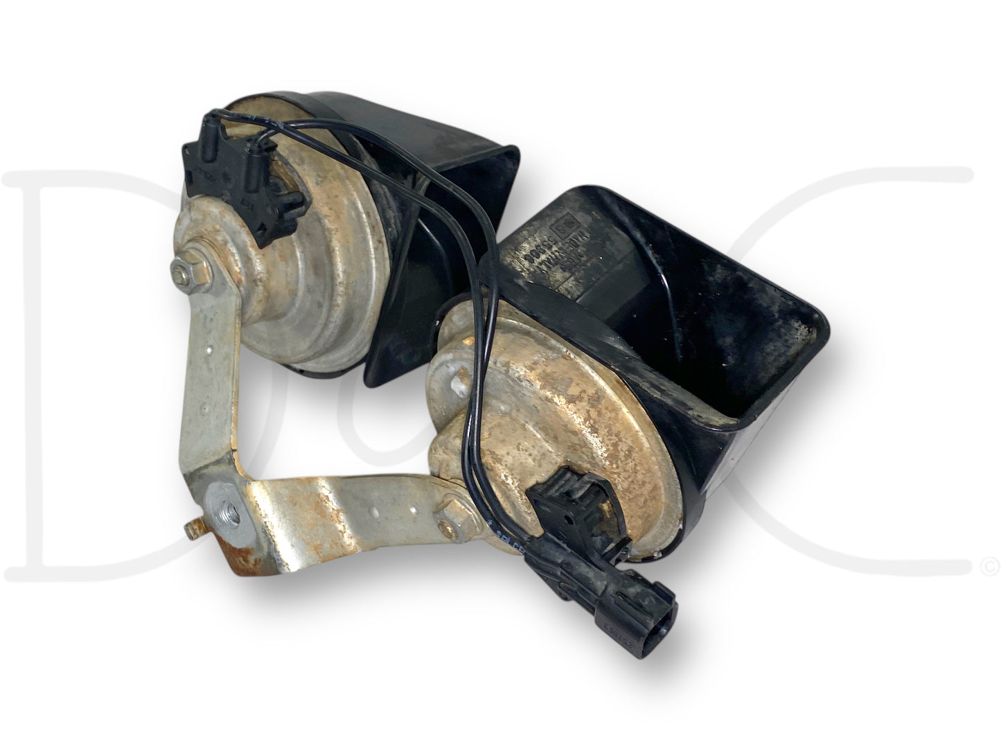 02-04 Ford F250 F350 Super Duty Horn Pair OEM Dual Note Horns