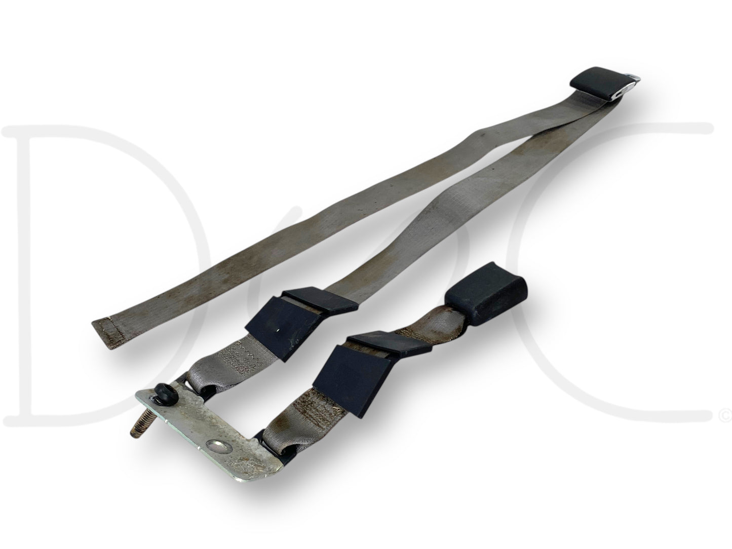 03-07 Ford F250 F350 Rear Back Seat Center Seatbelt Lap Belt Gray OE *Blem*
