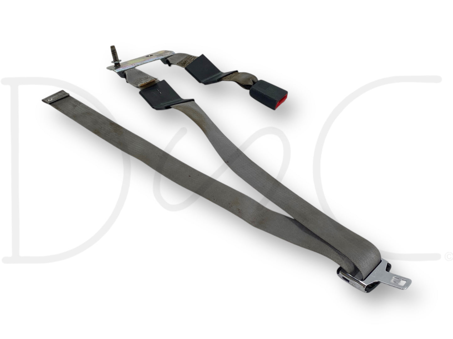 03-07 Ford F250 F350 Rear Back Seat Center Seatbelt Lap Belt Gray OE *Blem*