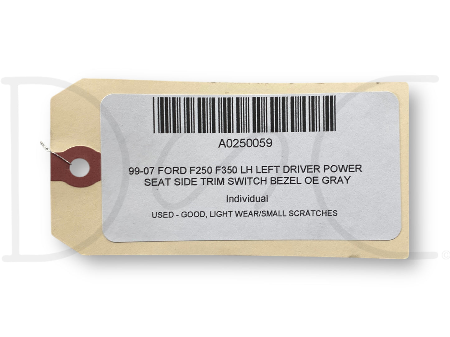 99-07 Ford F250 F350 LH Left Driver Power Seat Side Trim Switch Bezel OE Gray