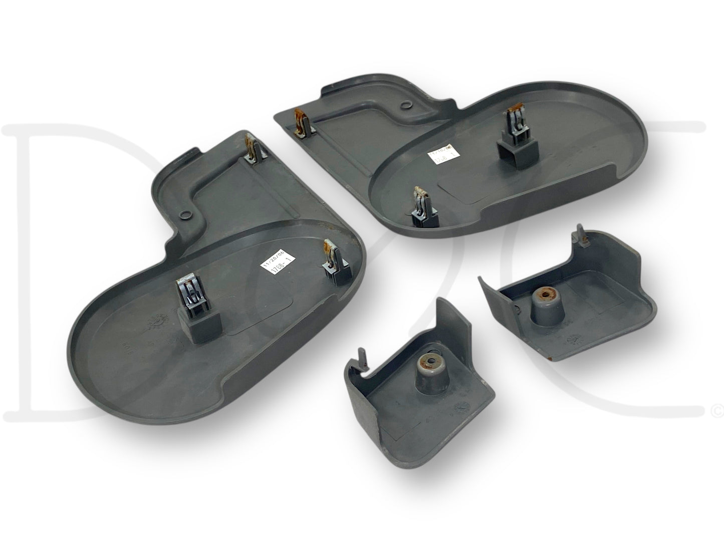 01-07 Ford F250 F350 Crew Rear 60/40 Seat Side Trim Bezel Set Left Right Gray