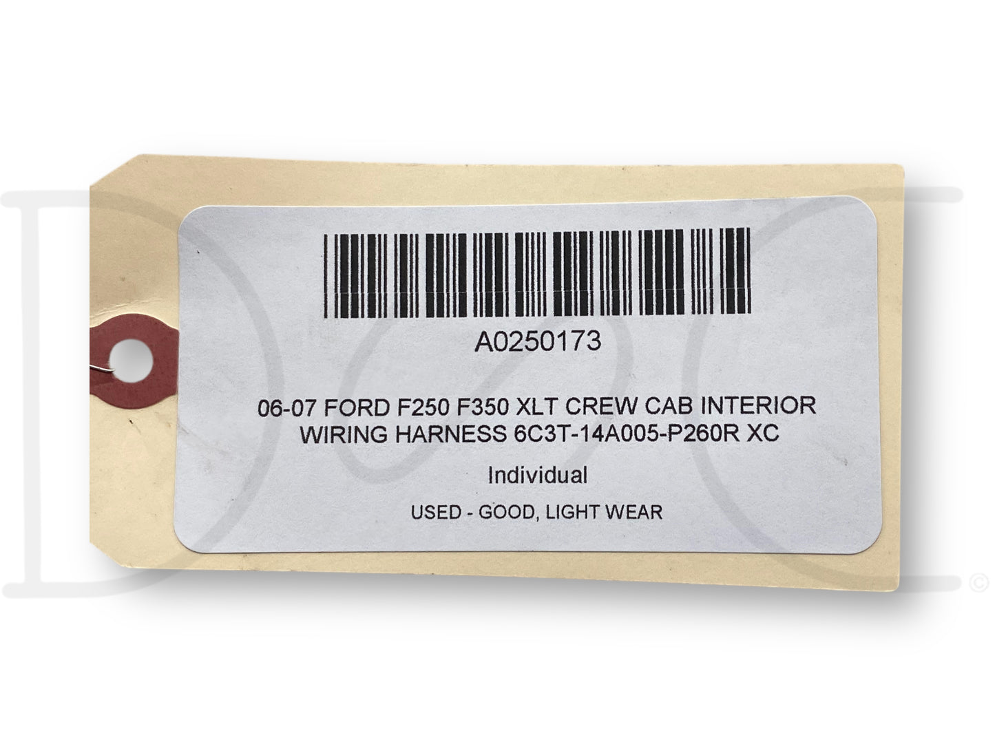 06-07 Ford F250 F350 XLT Crew Cab Interior Wiring Harness 6C3T-14A005-P260R Xc