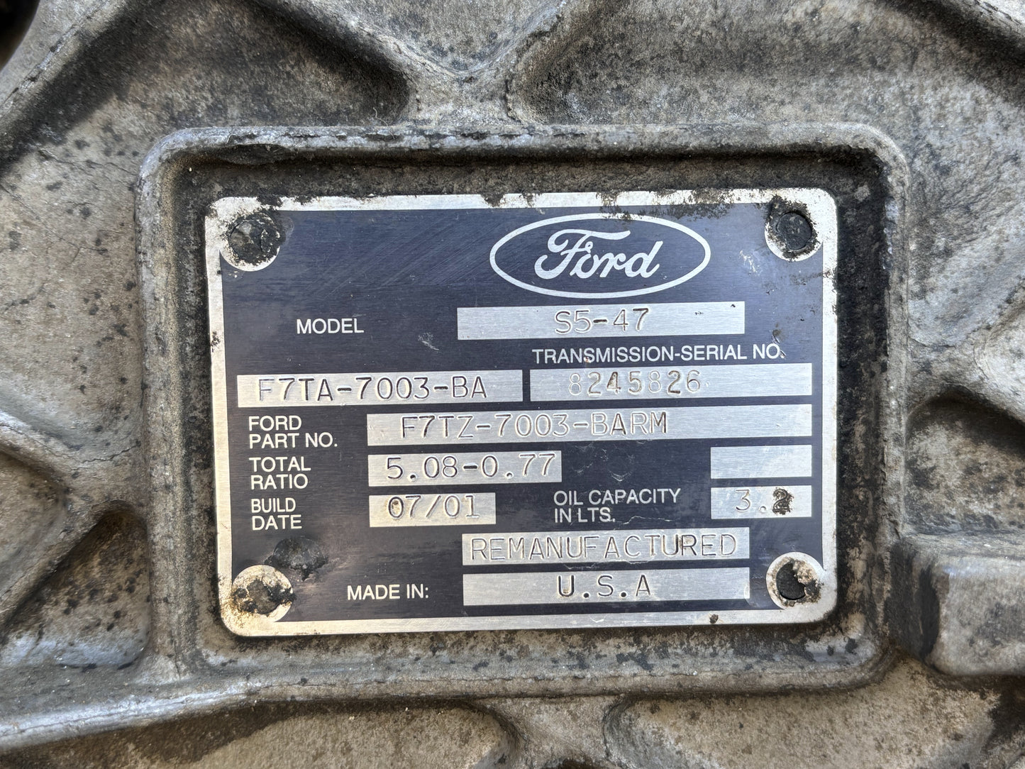 94-97 Ford F-250 F-350 7.3L 7.3 ZF-5 Manual Transmission 4WD S5-47