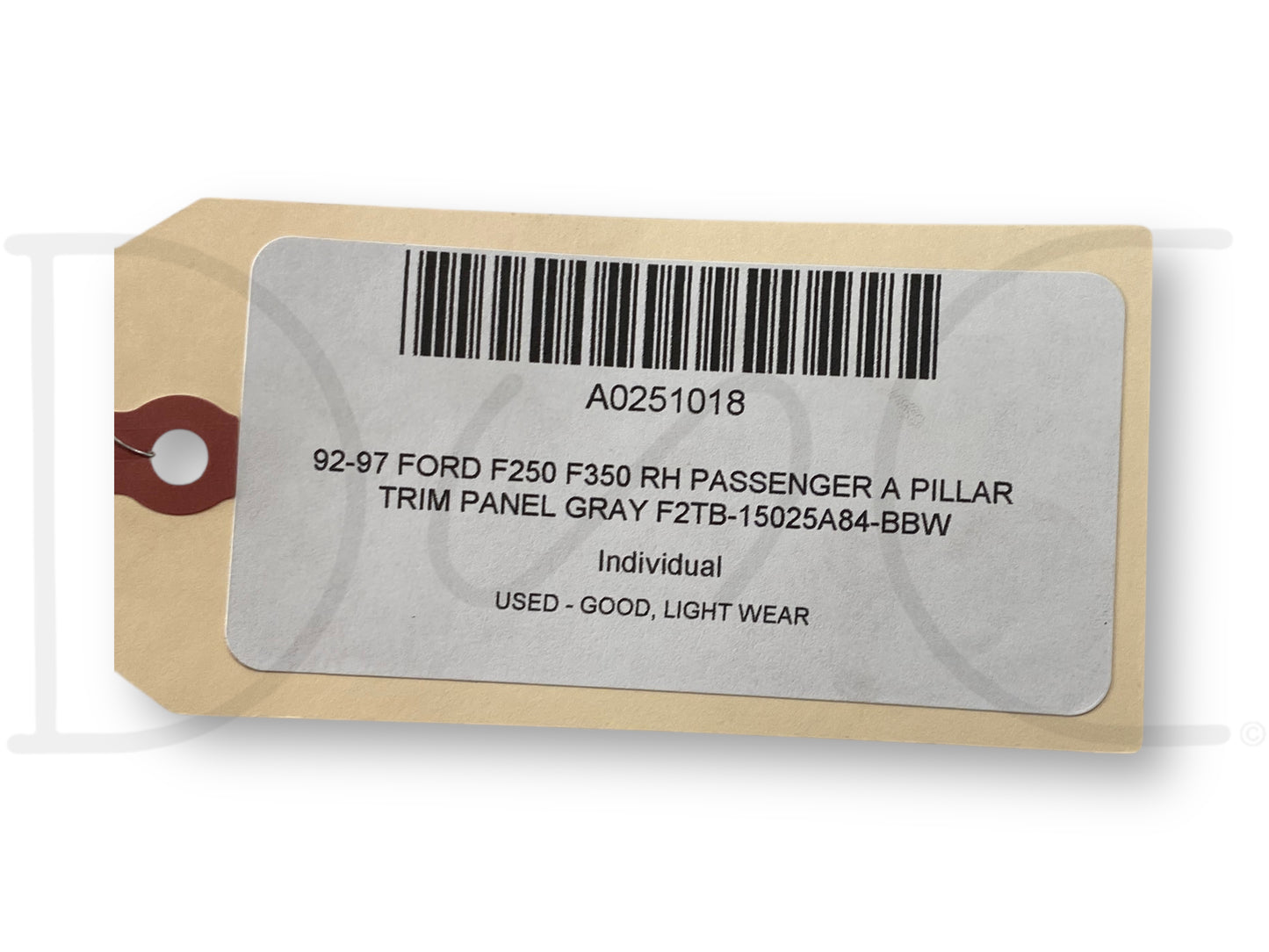 92-97 Ford F250 F350 RH Passenger A Pillar Trim Panel Gray F2Tb-15025A84-Bbw