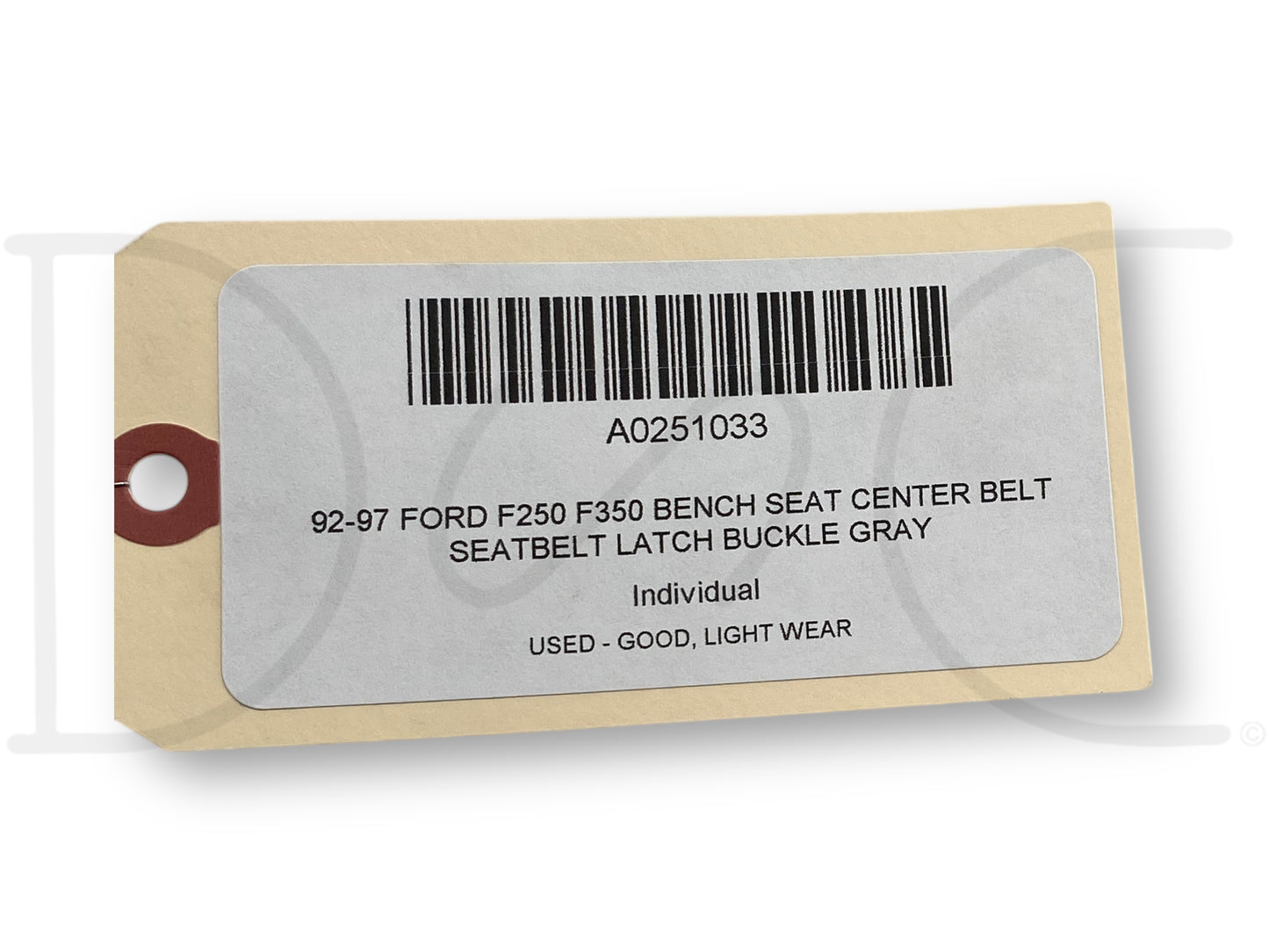 92-97 Ford F250 F350 Bench Seat Center Belt Seatbelt Latch Buckle Gray