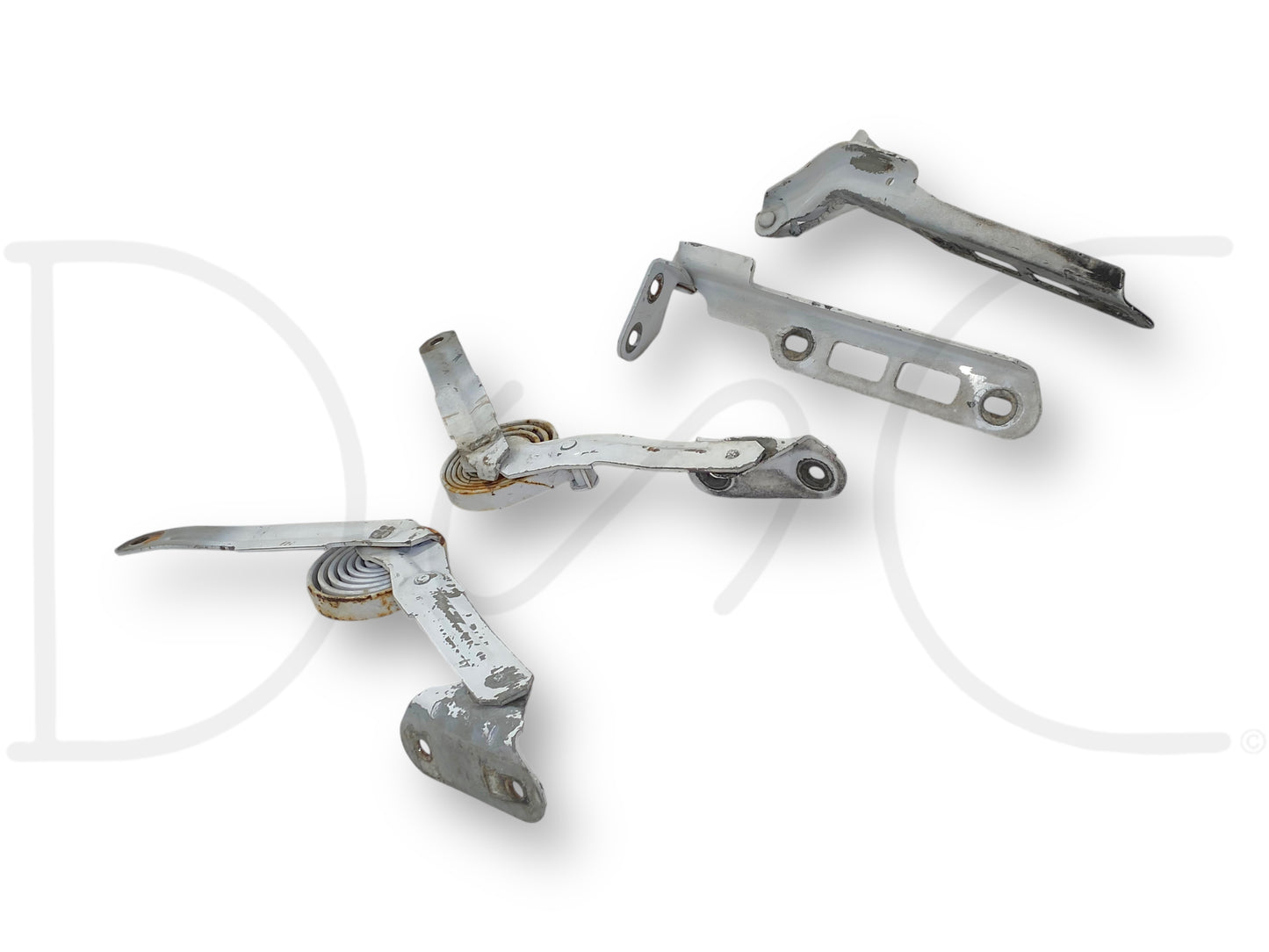 80-96 Ford F250 F350 Truck Hood Hinge And Spring Set White Hood Hinges Springs