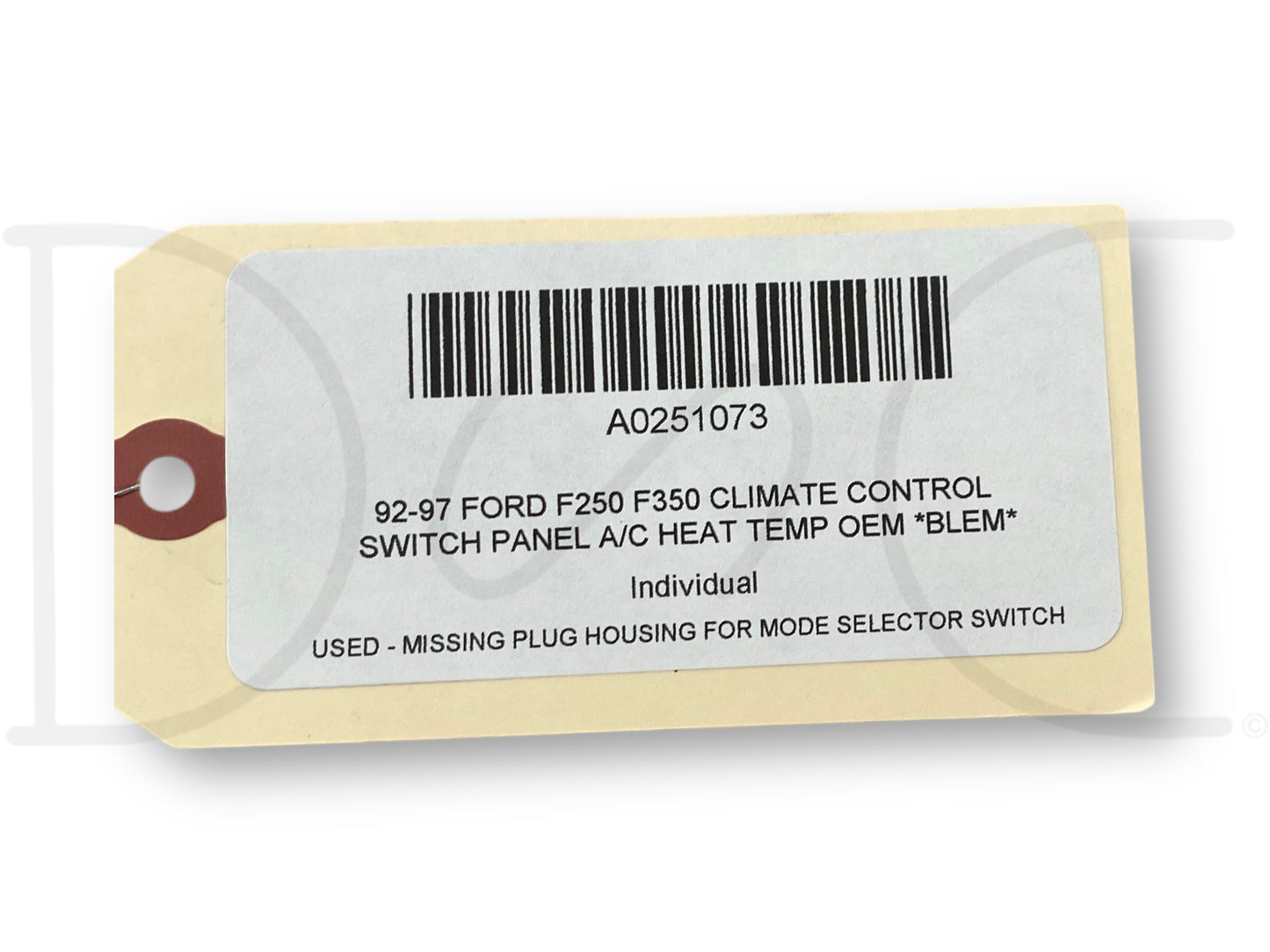 92-97 Ford F250 F350 Climate Control Switch Panel A/C Heat Temp OEM *Blem*