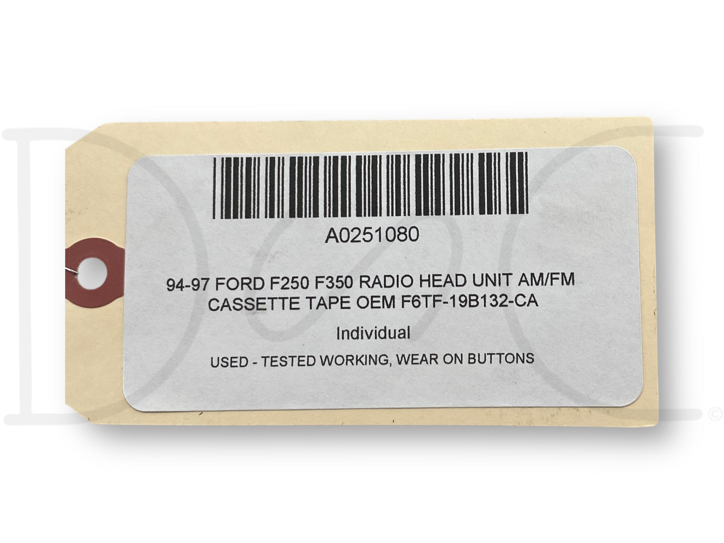 94-97 Ford F250 F350 Radio Head Unit AM/FM Cassette Tape OEM F6Tf-19B132-Ca
