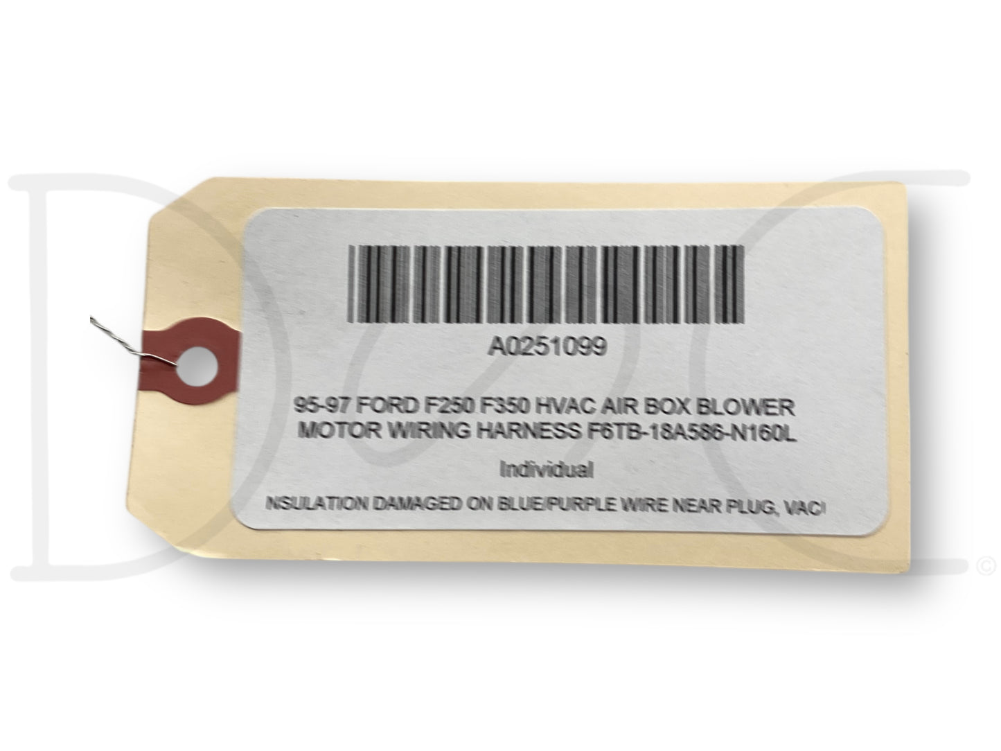 95-97 Ford F250 F350 HVAC Air Box Blower Motor Wiring Harness F6Tb-18A586-N160L