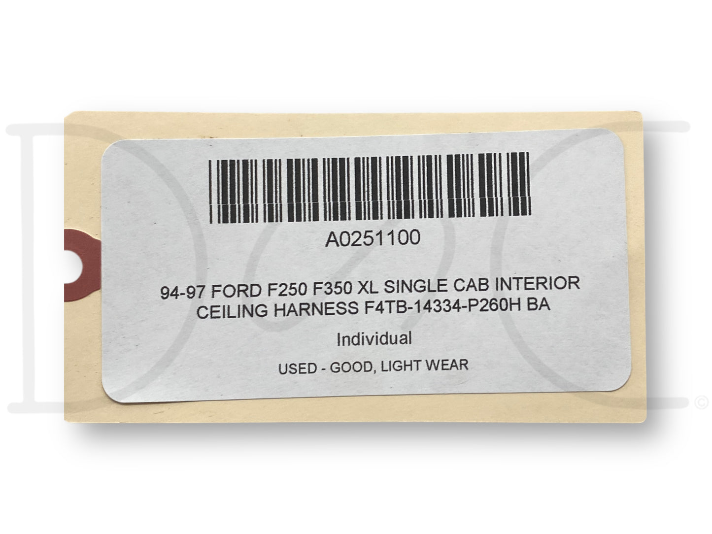 94-97 Ford F250 F350 XL Single Cab Interior Ceiling Harness F4Tb-14334-P260H Ba