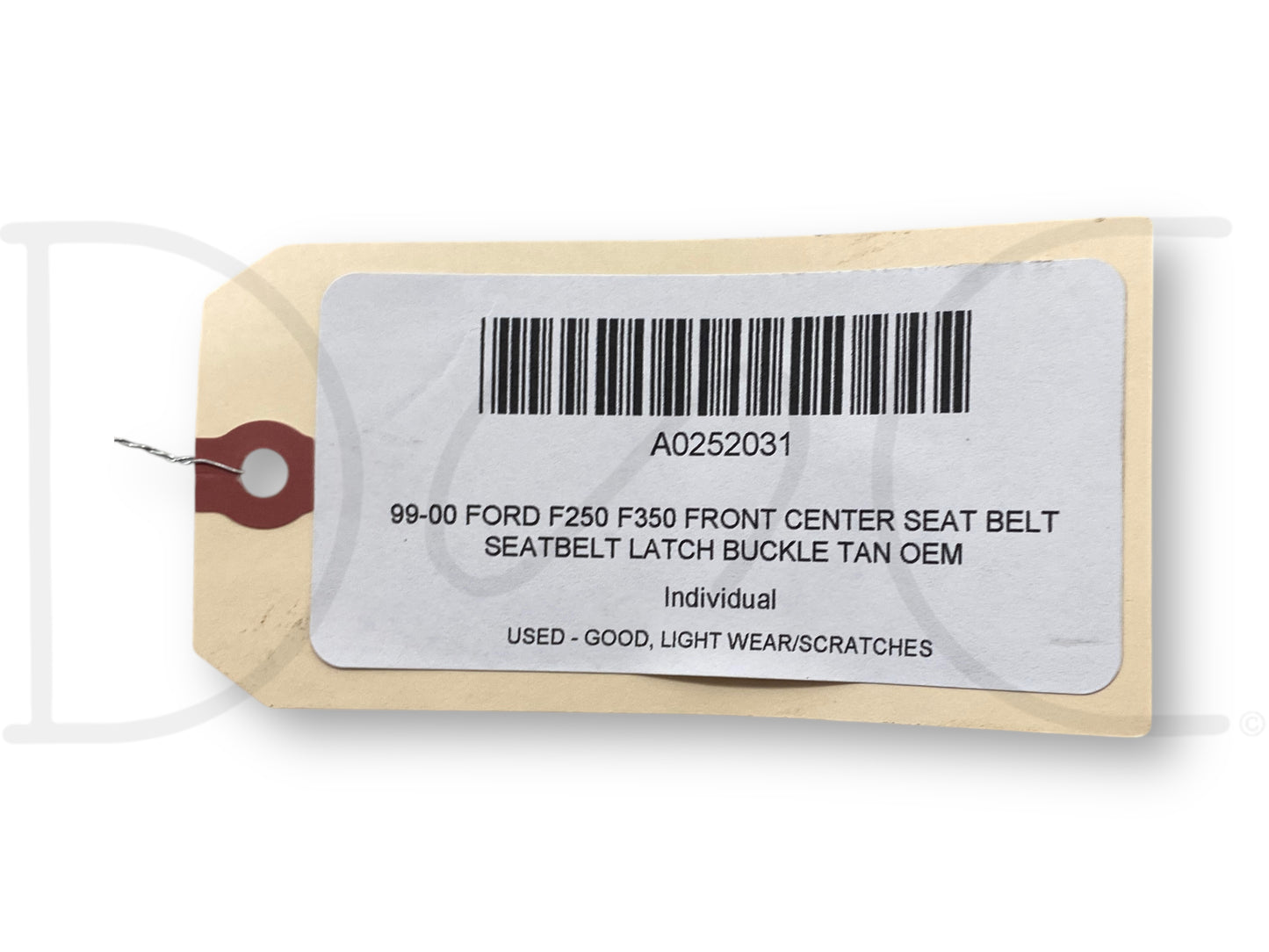 99-00 Ford F250 F350 Front Center Seat Belt Seatbelt Latch Buckle Tan OEM