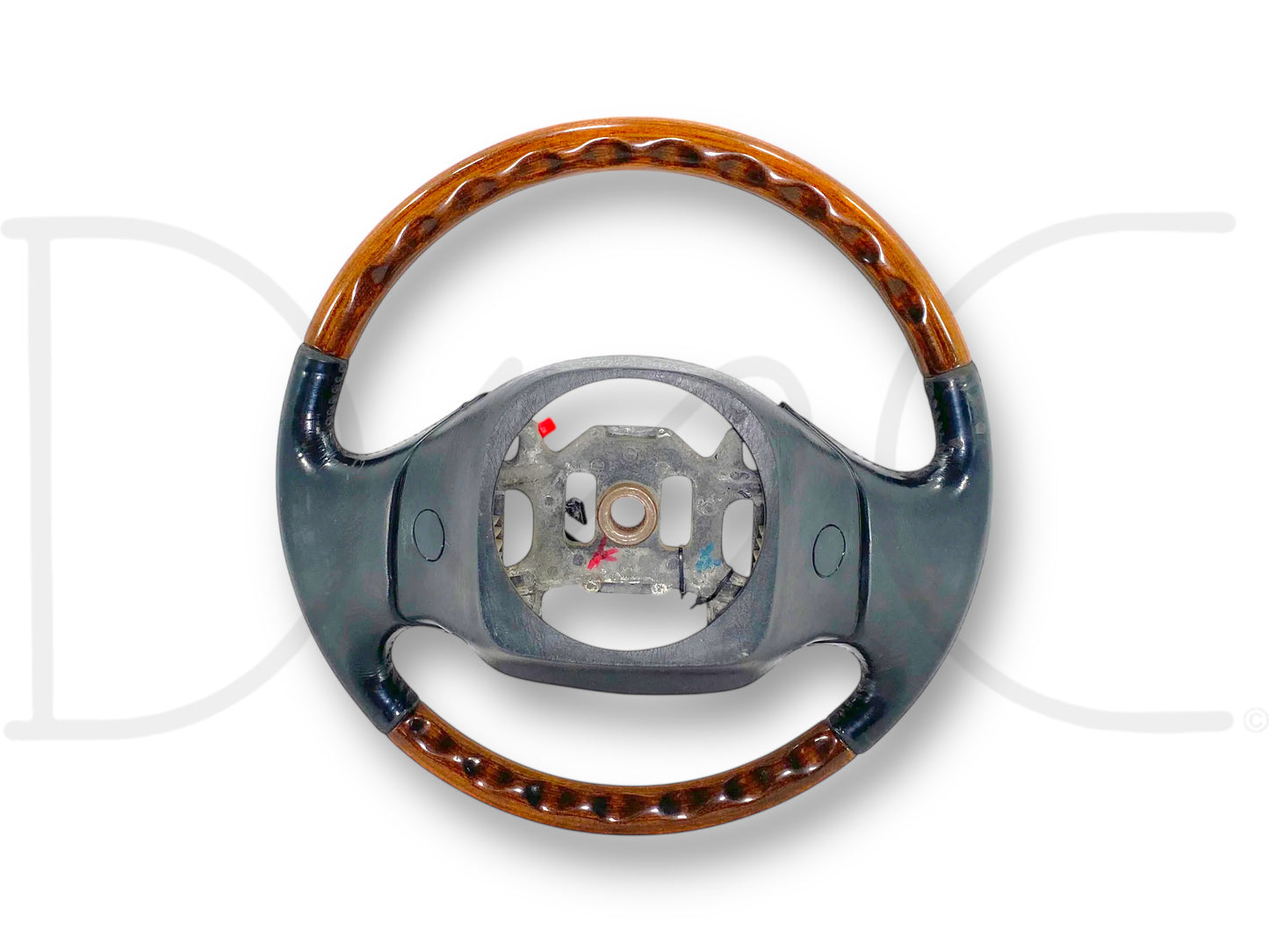 99-02 Ford F250 F350 Steering Wheel W/ Cruise Buttons Black Leather / Wood Grain