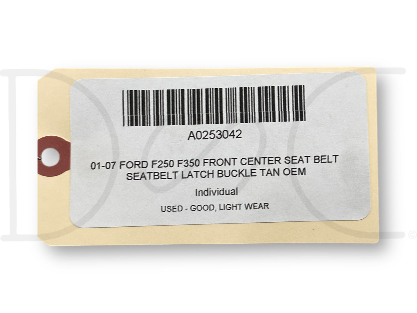 01-07 Ford F250 F350 Front Center Seat Belt Seatbelt Latch Buckle Tan OEM