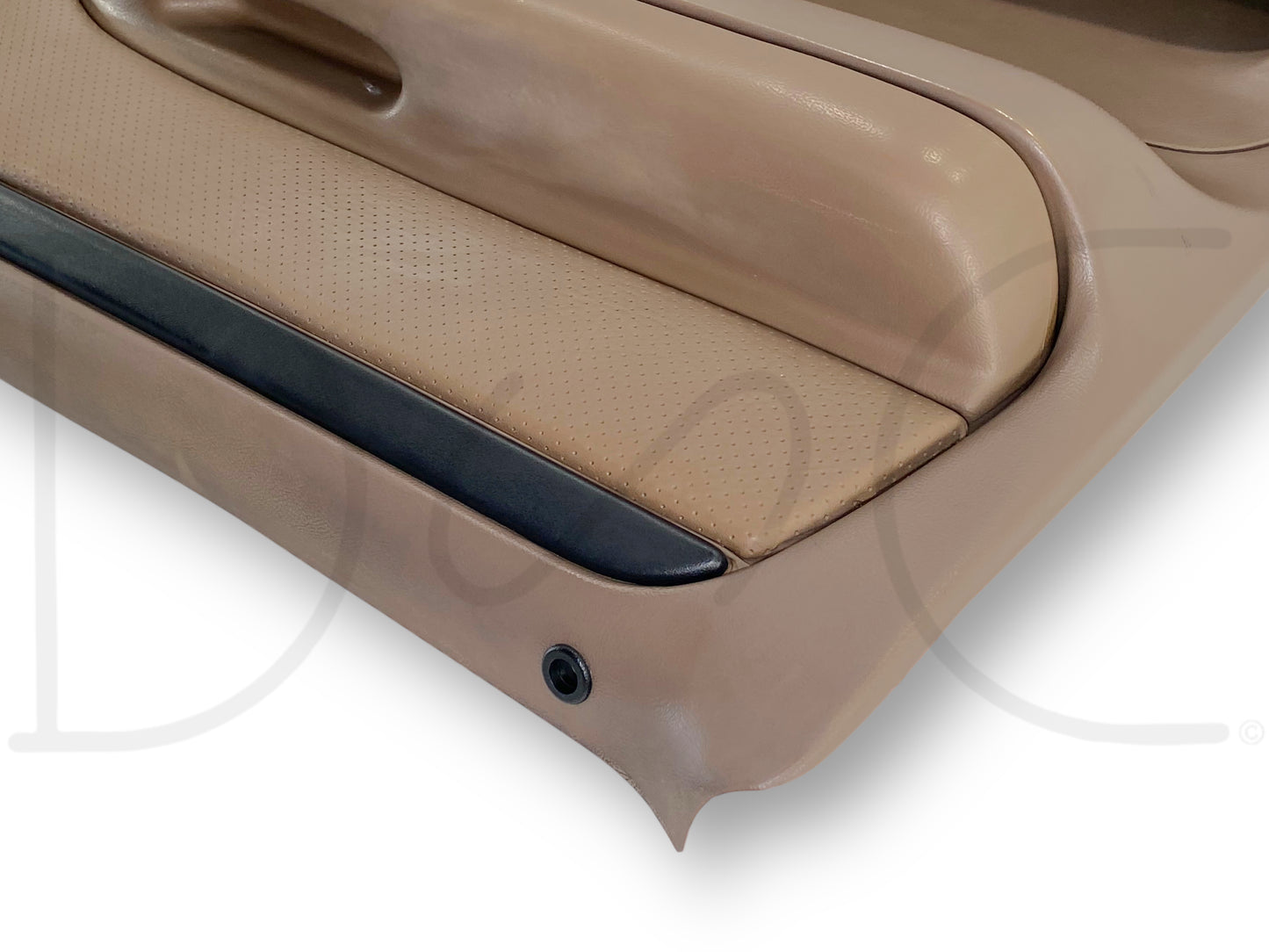 94-97 Ford F250 F350 LH Left Driver Front Door Panel Power Mocha Tan OE *Blem*