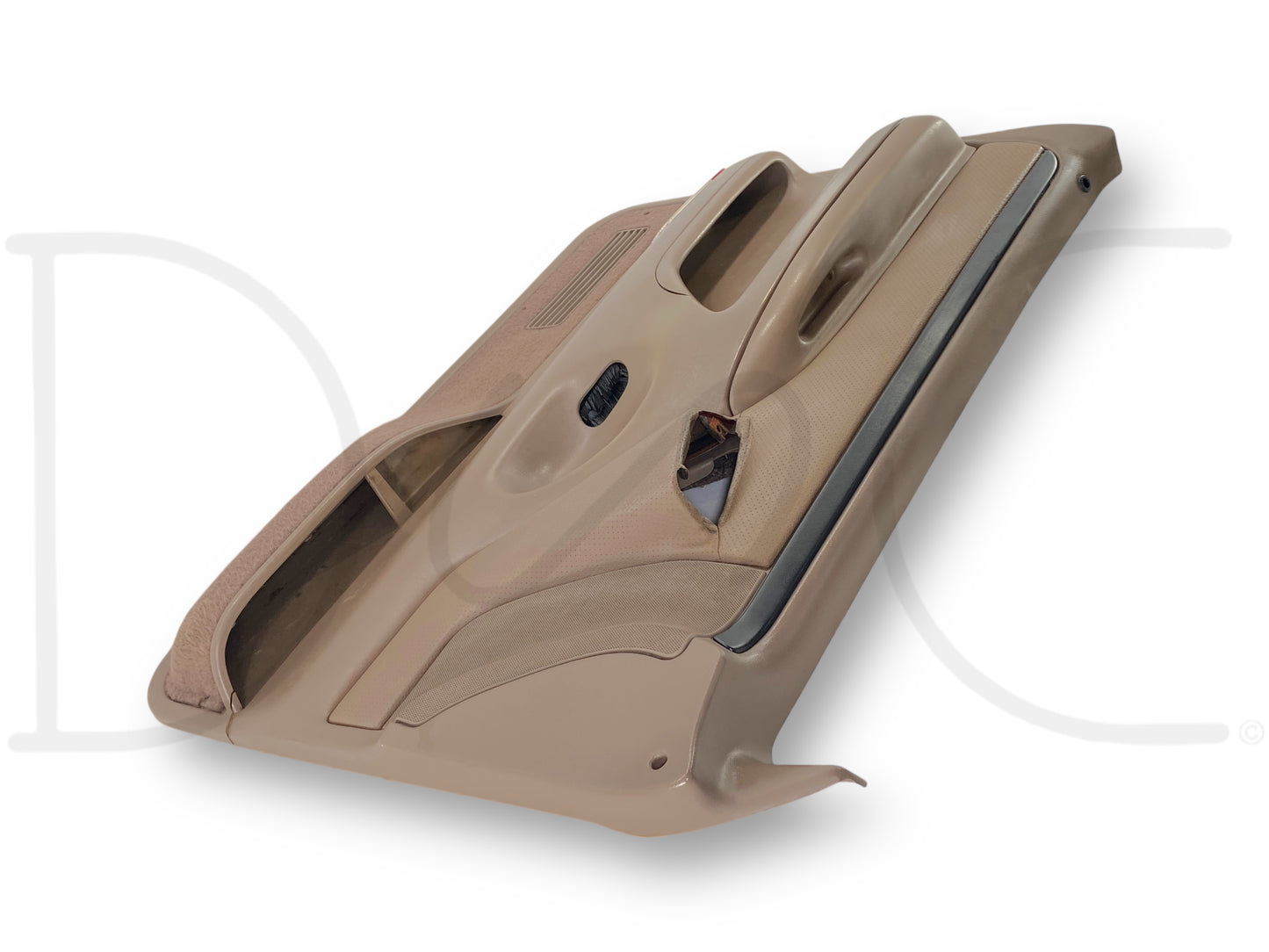 94-97 Ford F250 F350 LH Left Driver Front Door Panel Power Mocha Tan OE *Blem*