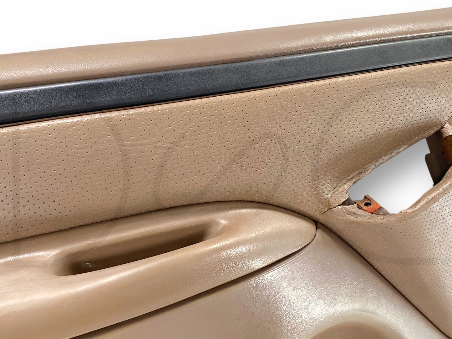 94-97 Ford F250 F350 LH Left Driver Front Door Panel Power Mocha Tan OE *Blem*