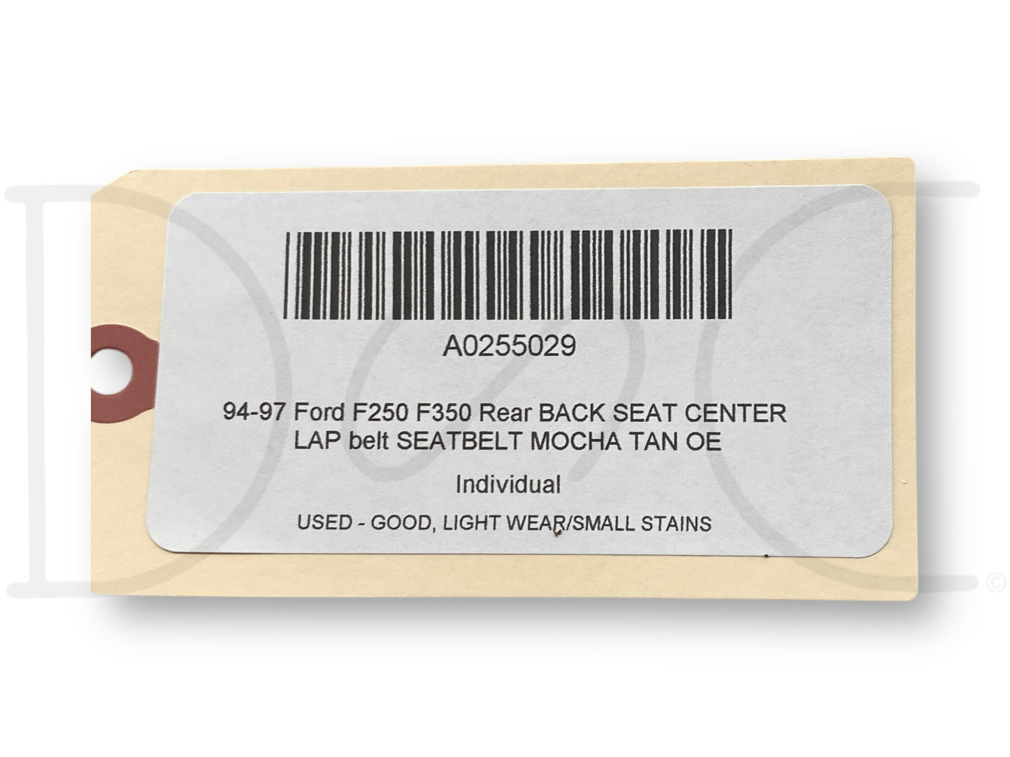 94-97 Ford F250 F350 Rear Back Seat Center Lap Belt Seatbelt Mocha Tan OE