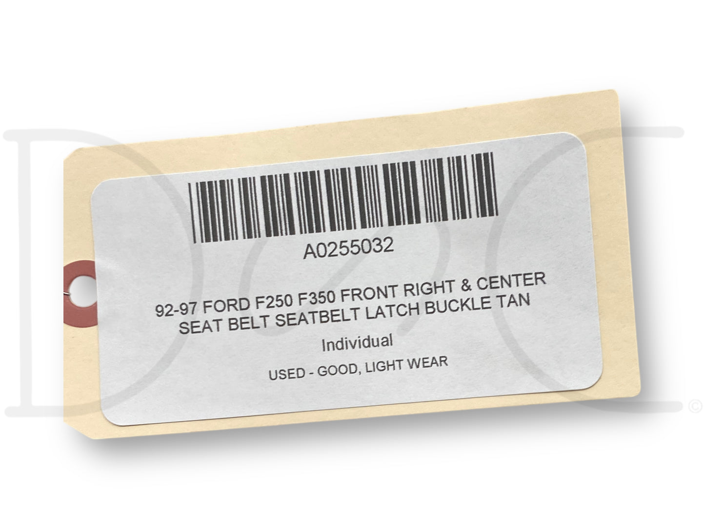 92-97 Ford F250 F350 Front Right & Center Seat Belt Seatbelt Latch Buckle Tan