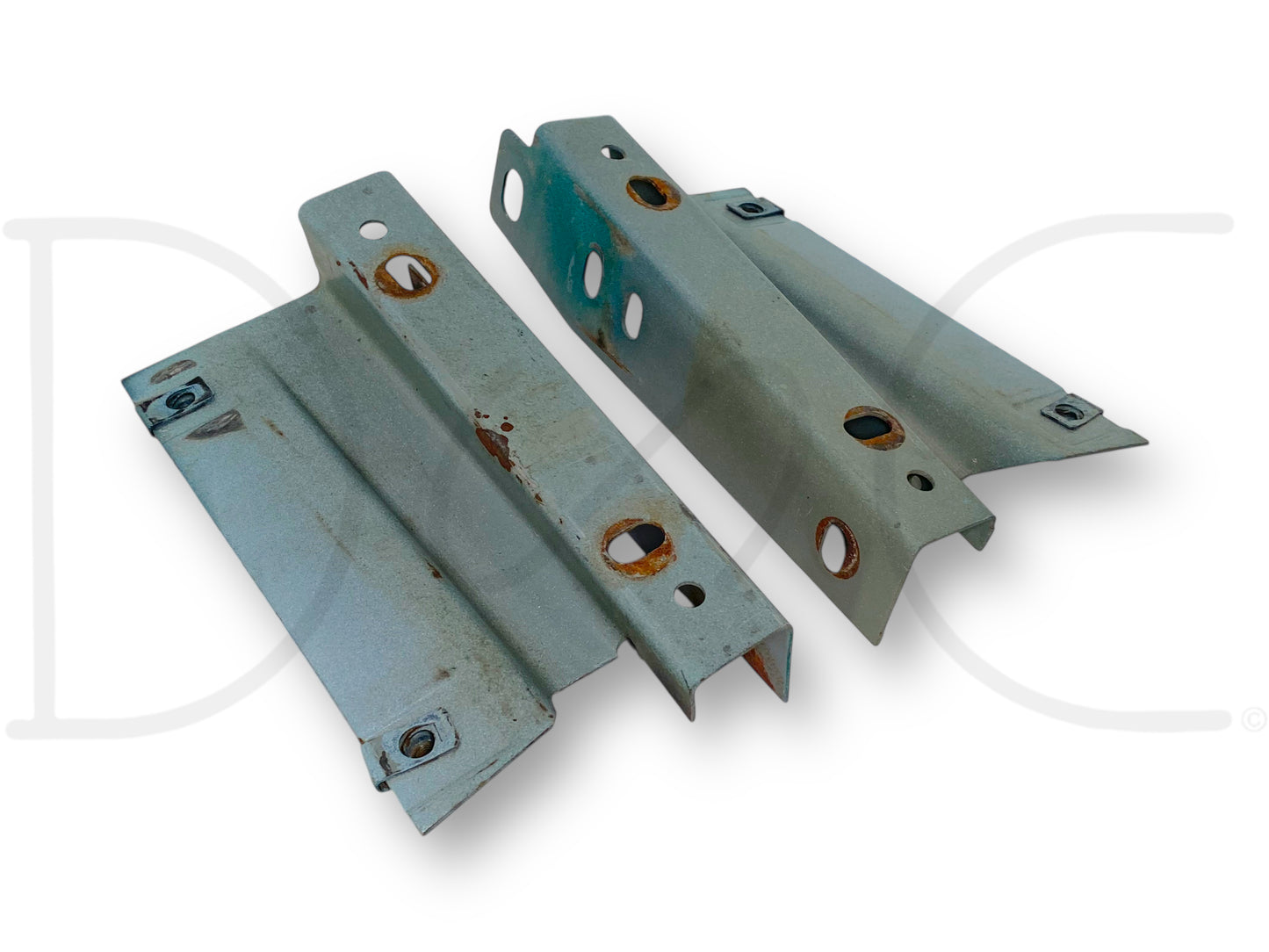 95-97 Ford F250 F350 Diesel Radiator To Core Support Bracket Pair OE Brackets