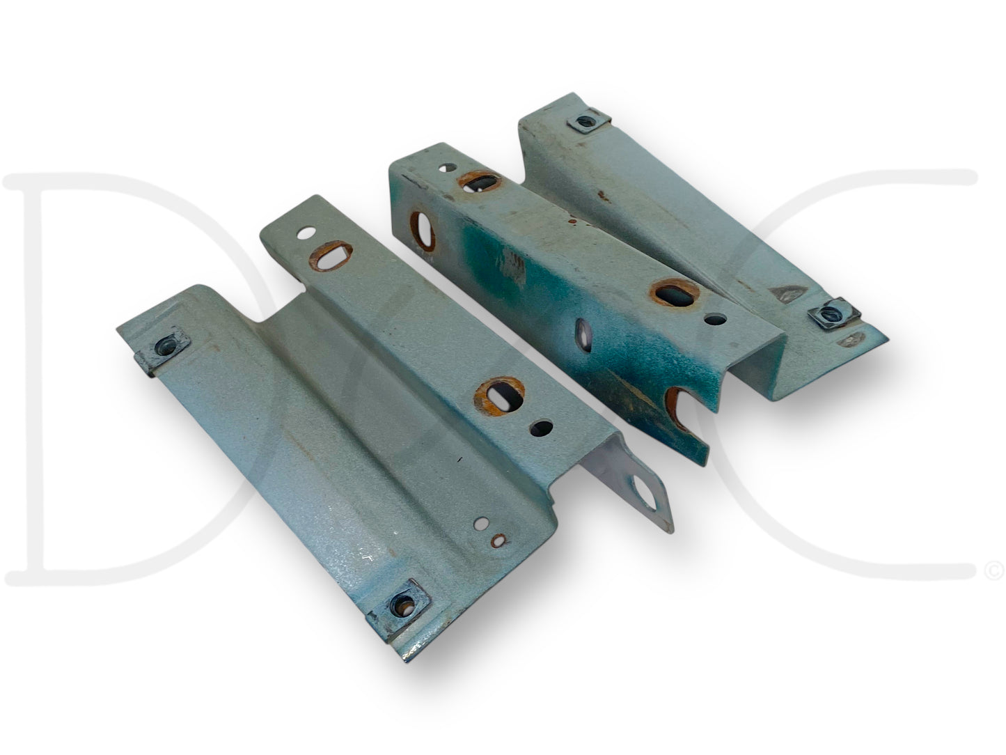 95-97 Ford F250 F350 Diesel Radiator To Core Support Bracket Pair OE Brackets