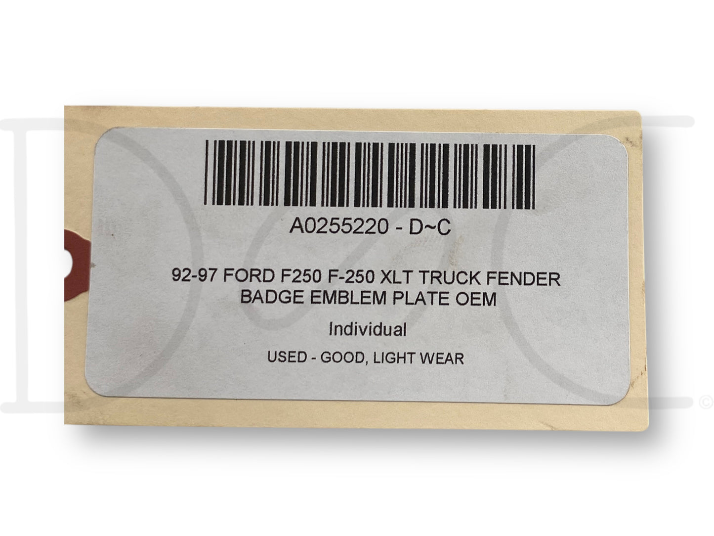 92-97 Ford F250 F-250 XLT Truck Fender Badge Emblem Plate OEM