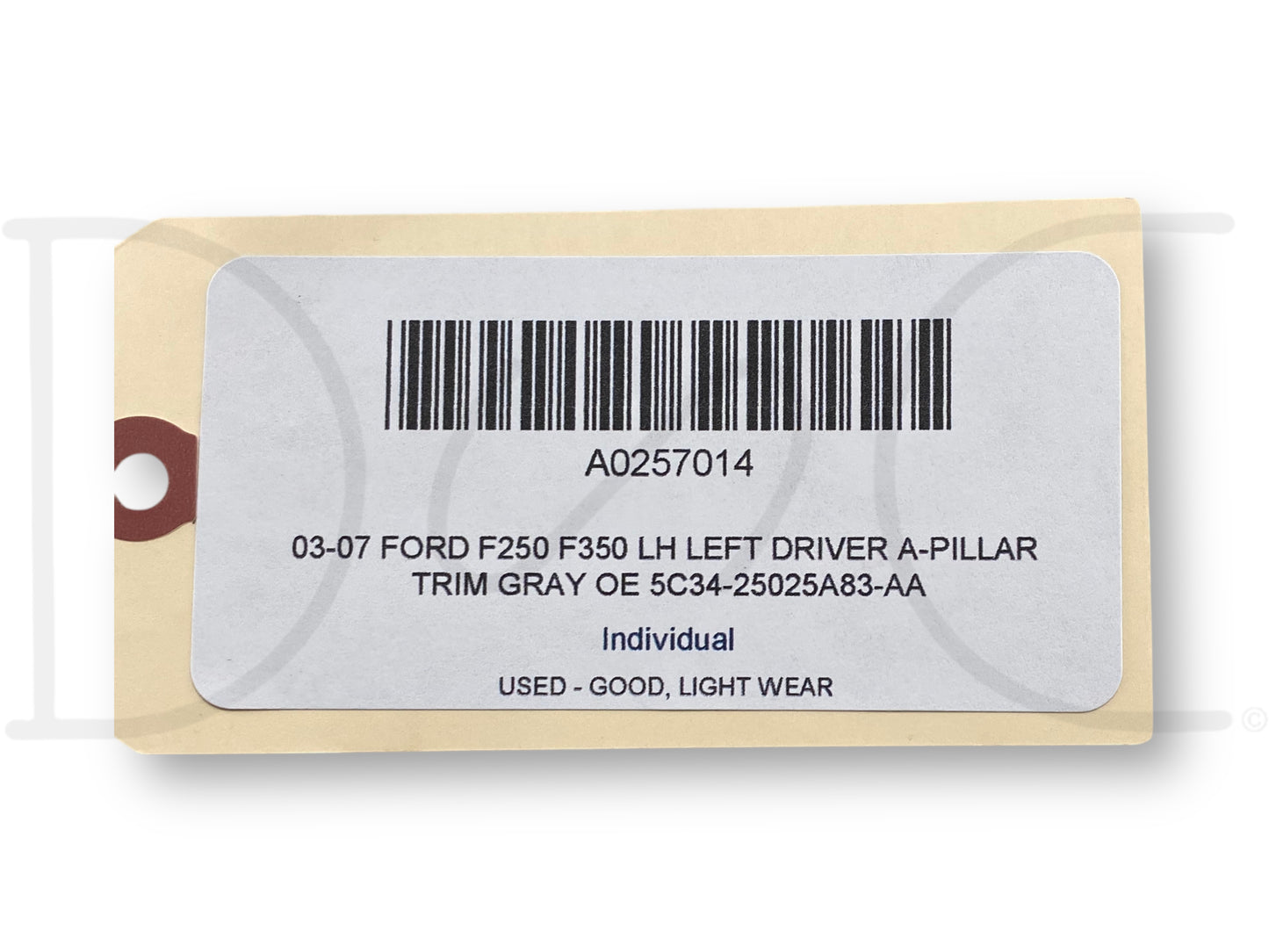 03-07 Ford F250 F350 LH Left Driver A-Pillar Trim Gray OE 5C34-25025A83-Aa