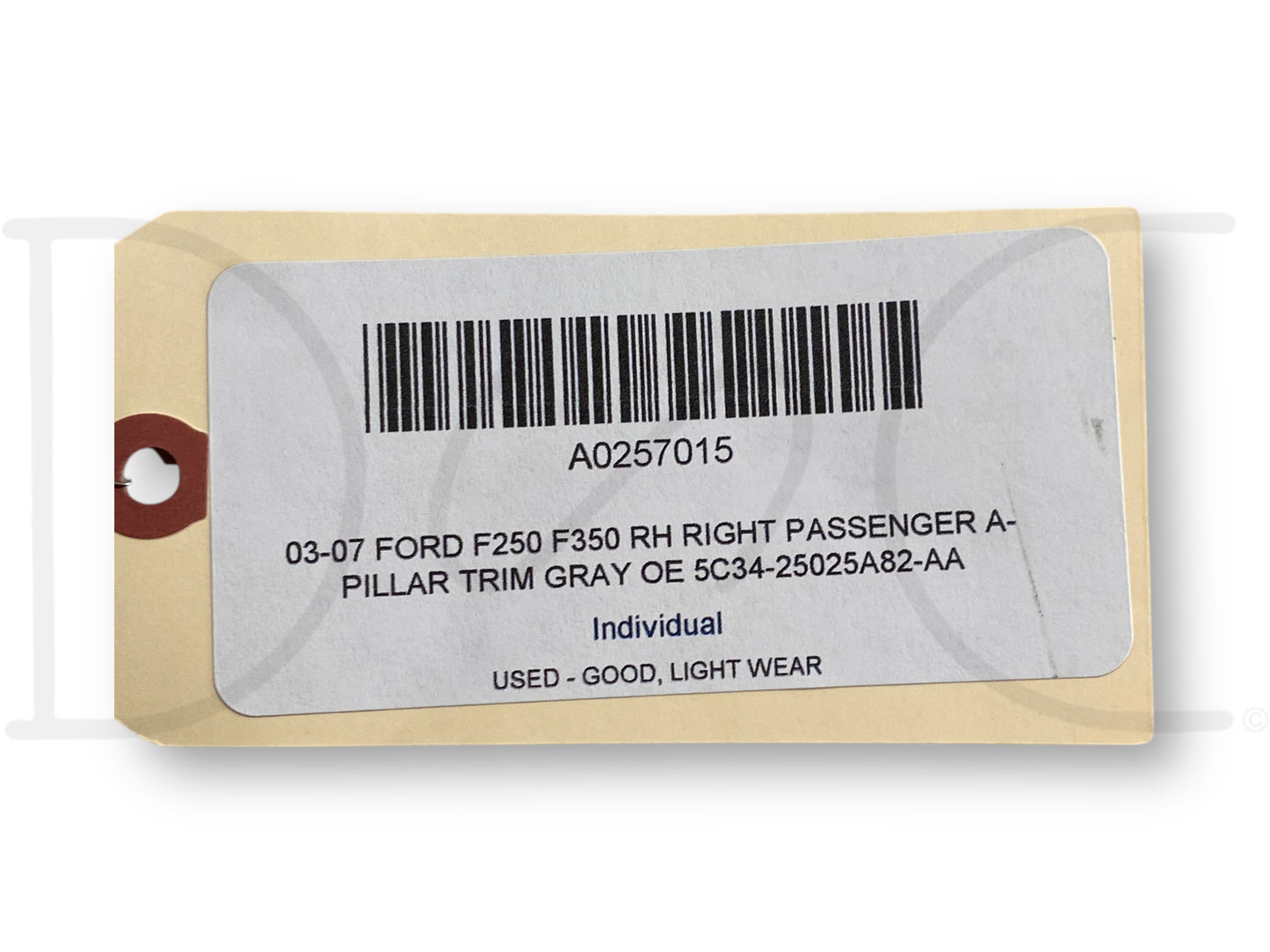 03-07 Ford F250 F350 RH Right Passenger A-Pillar Trim Gray OE 5C34-25025A82-Aa