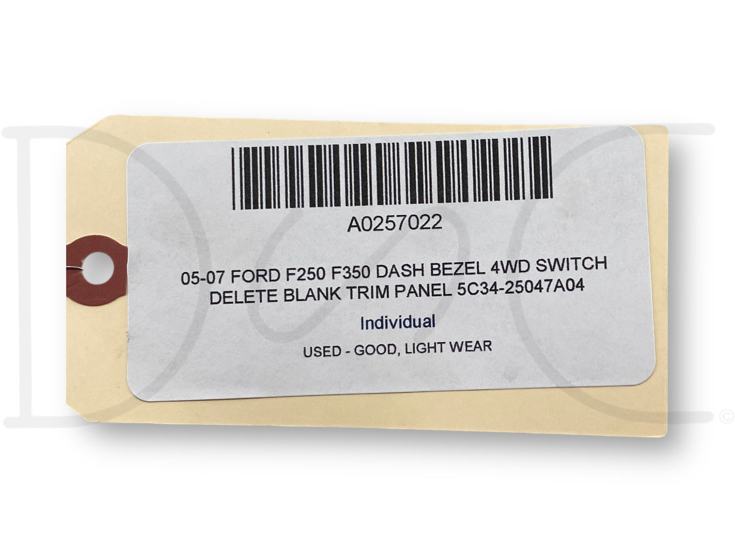 05-07 Ford F250 F350 Dash Bezel 4WD Switch Delete Blank Trim Panel 5C34-25047A04