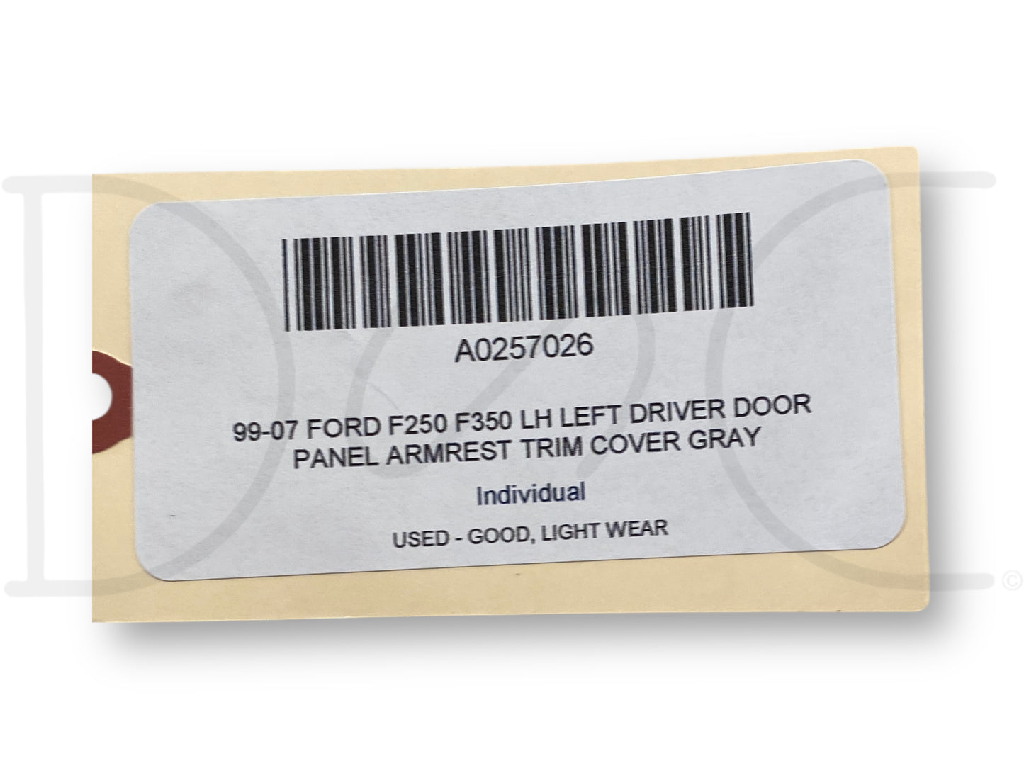 99-07 Ford F250 F350 LH Left Driver Door Panel Armrest Trim Cover Gray