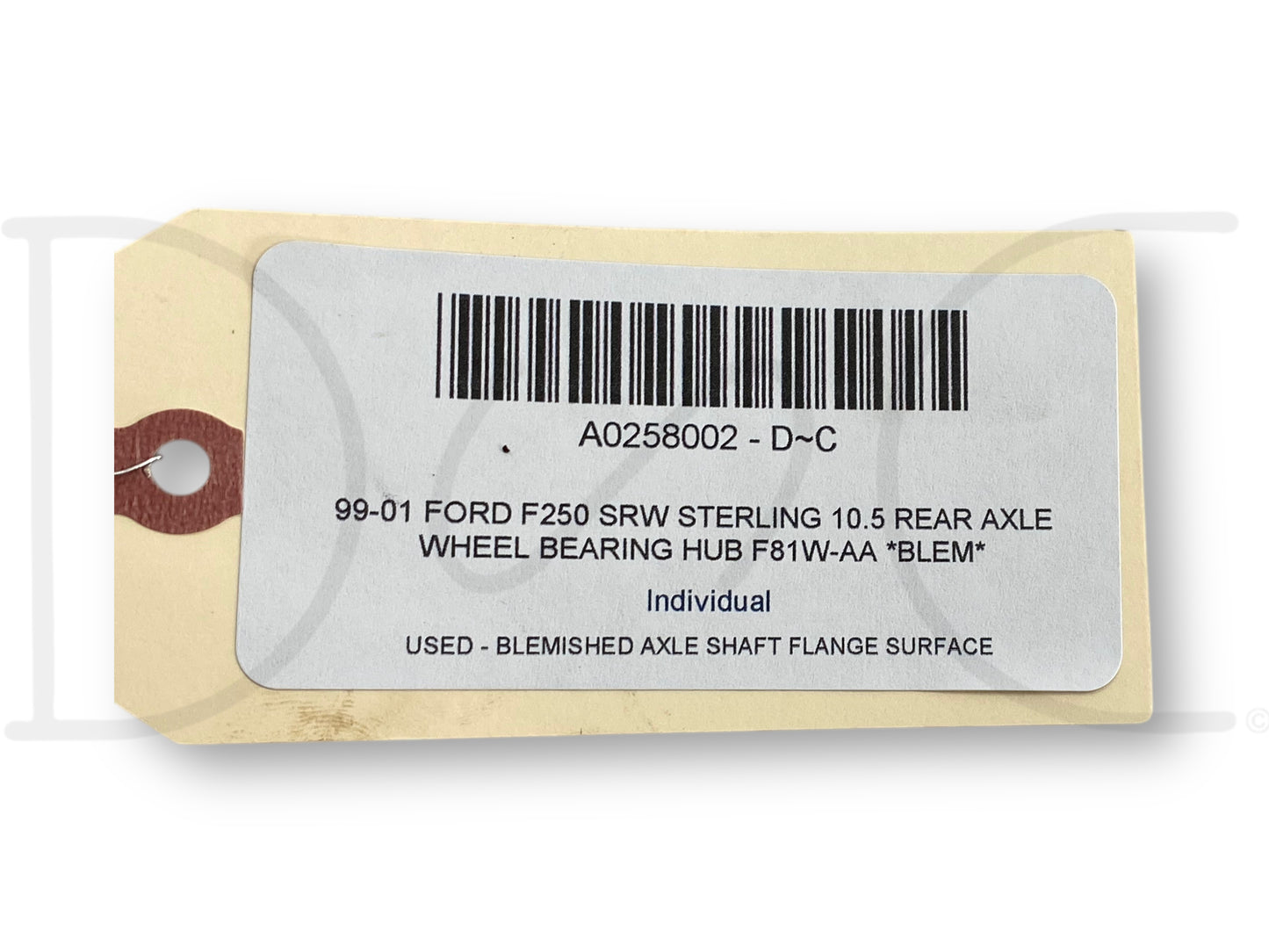 99-01 Ford F250 SRW Sterling 10.5 Rear Axle Wheel Bearing Hub F81W-Aa *Blem*