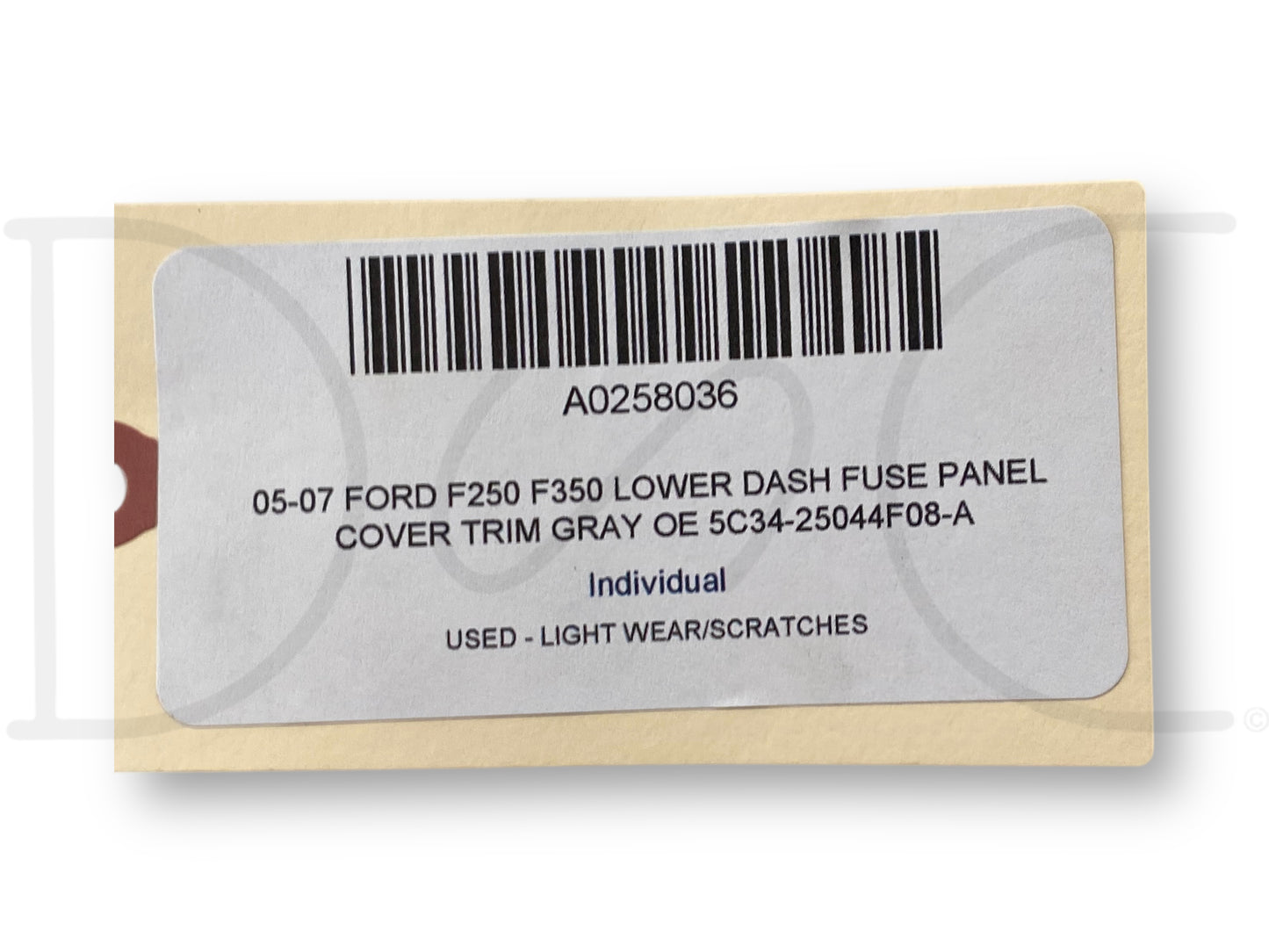 05-07 Ford F250 F350 Lower Dash Fuse Panel Cover Trim Gray OE 5C34-25044F08-A