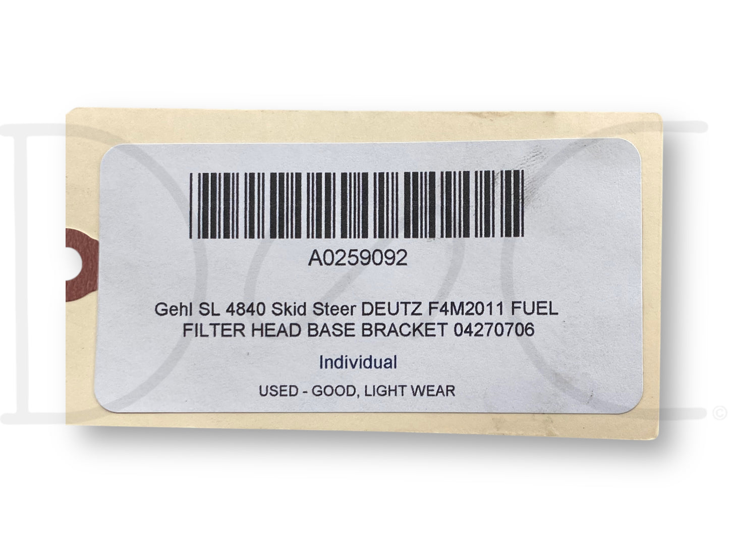 Gehl Sl 4840 Skid Steer Deutz F4M2011 Fuel Filter Head Base Bracket 04270706