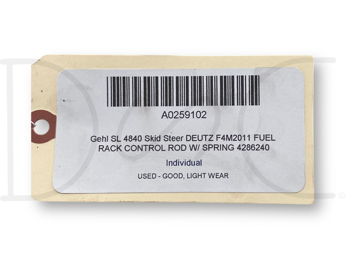 Gehl Sl 4840 Skid Steer Deutz F4M2011 Fuel Rack Control Rod W/ Spring 4286240