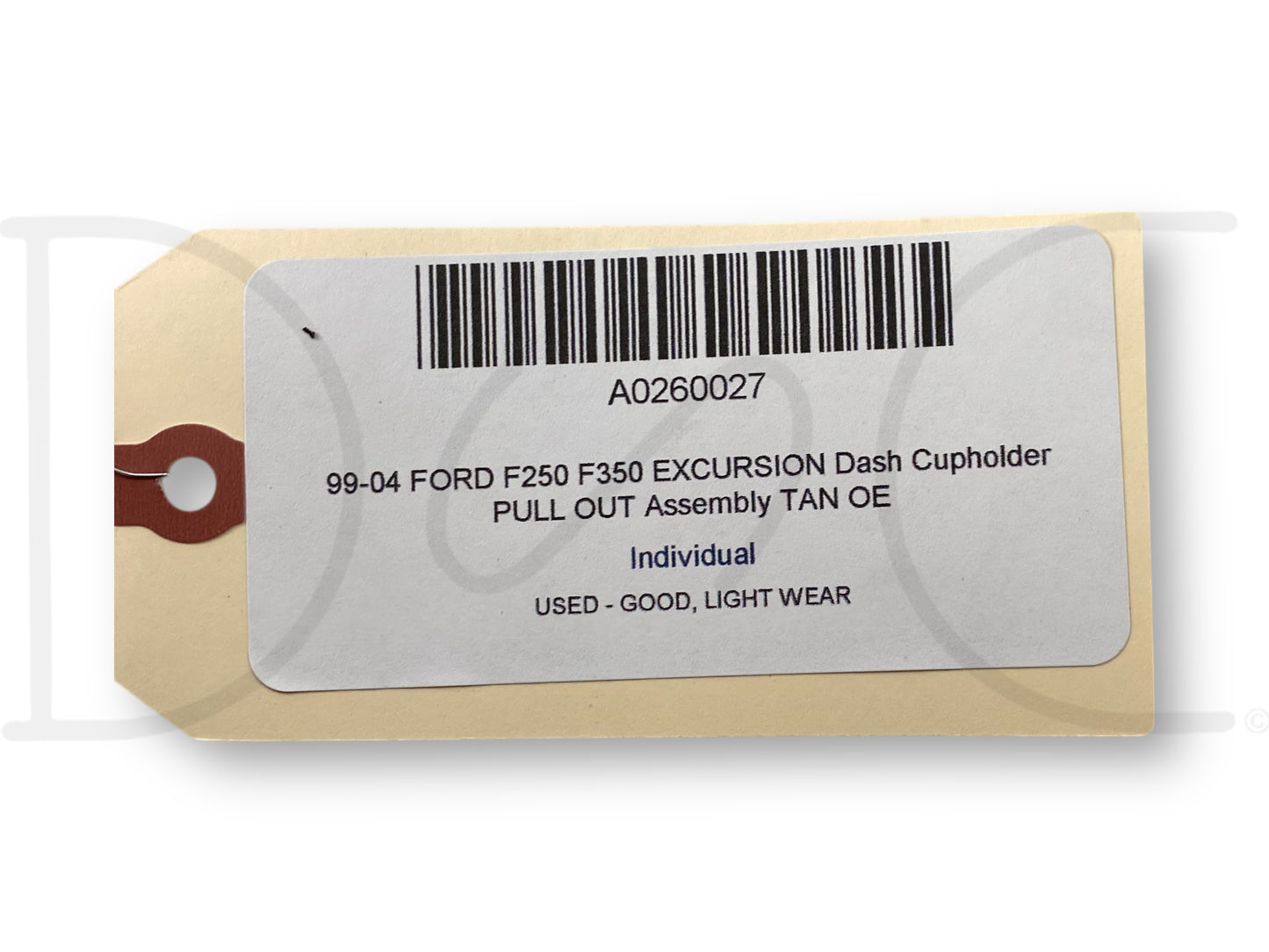 99-04 Ford F250 F350 Excursion Dash Cupholder Pull Out Assembly Tan OE