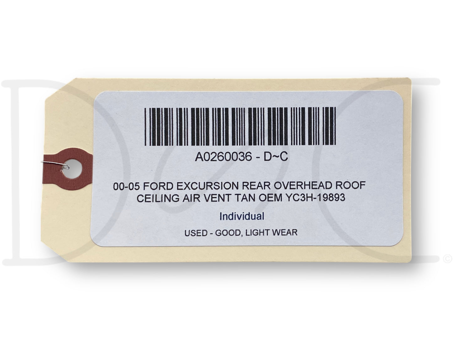 00-05 Ford Excursion Rear Overhead Roof Ceiling Air Vent Tan OEM Yc3H-19893