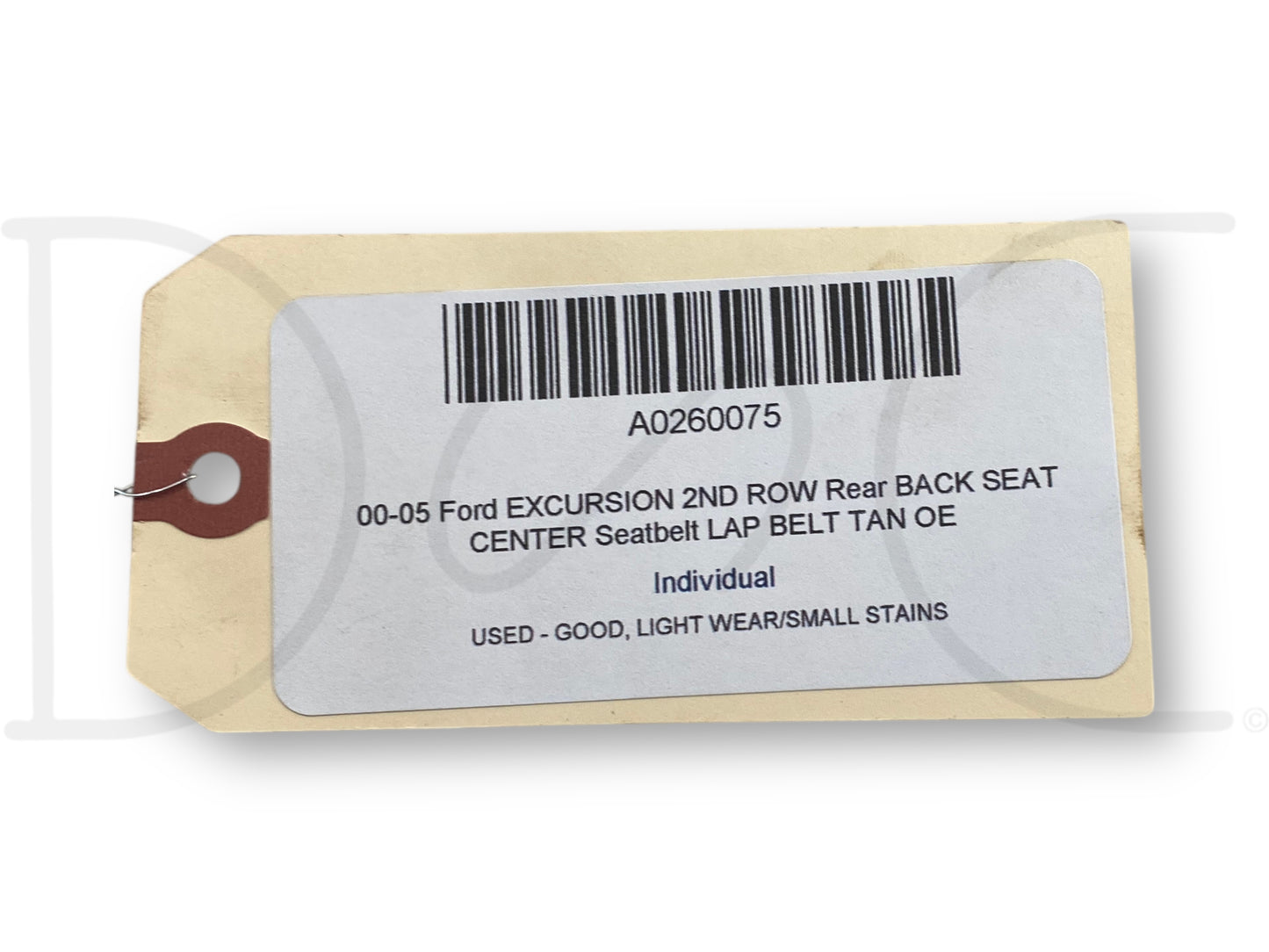 00-05 Ford Excursion 2nd Row Rear Back Seat Center Seatbelt Lap Belt Tan OE