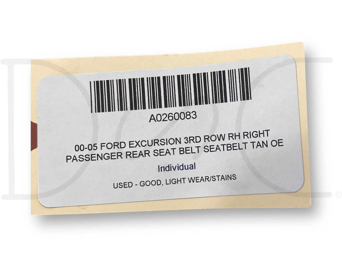 00-05 Ford Excursion 3Rd Row RH Right Passenger Rear Seat Belt Seatbelt Tan OE