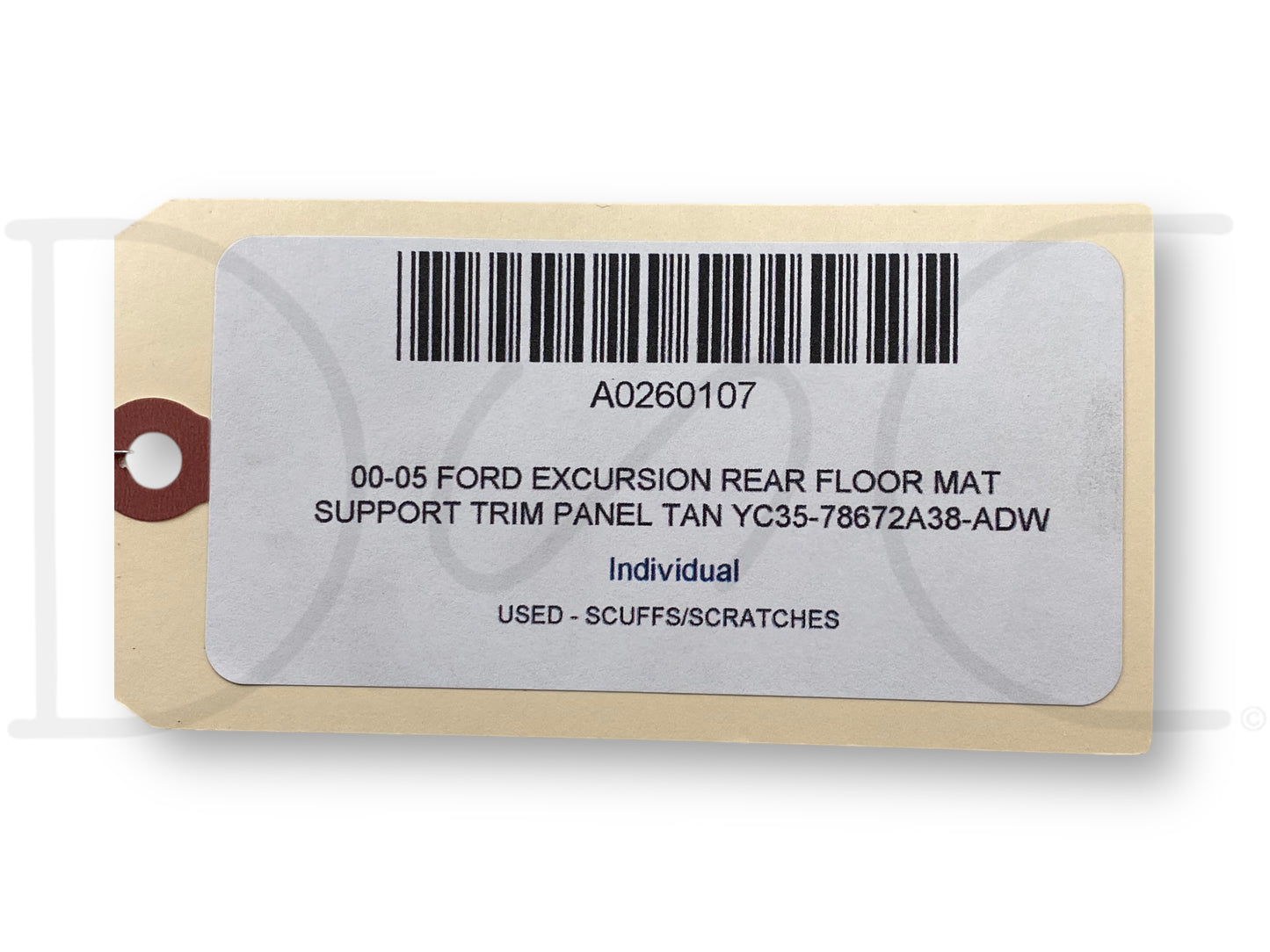 00-05 Ford Excursion Rear Floor Mat Support Trim Panel Tan Yc35-78672A38-Adw